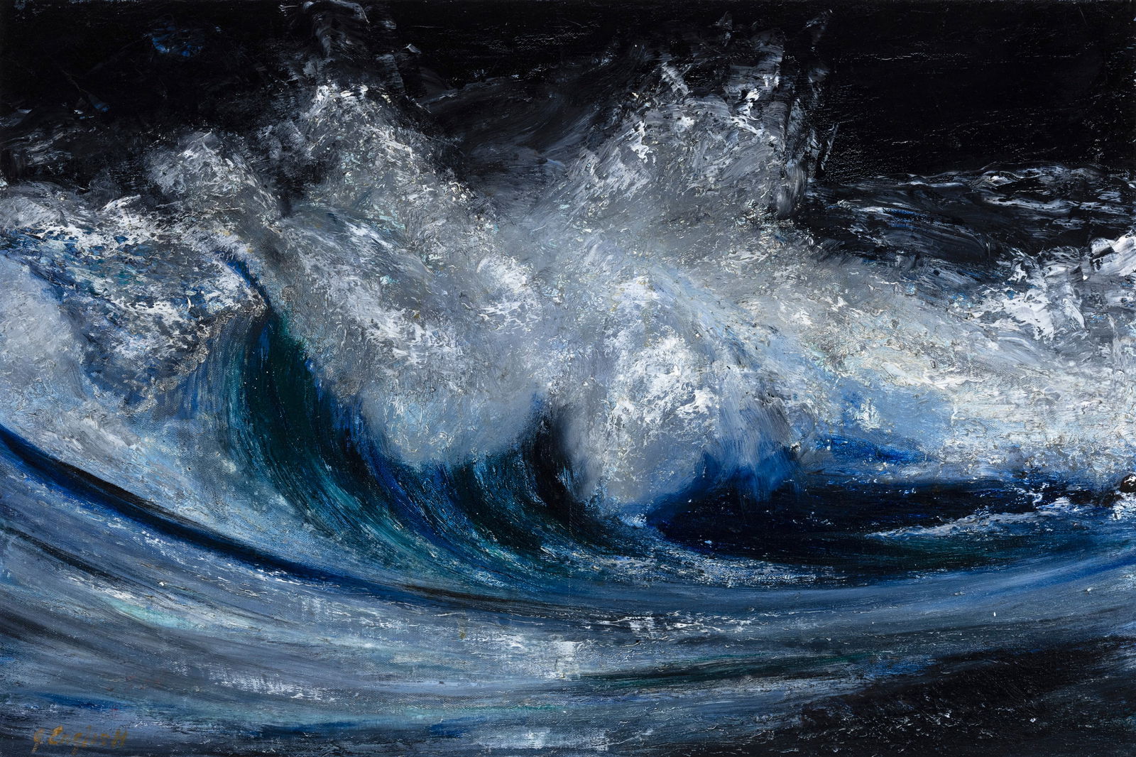 James English RHA (b.1946) Wave Oil on canvas, 50 x 75cm (19½ x 29½'') Signed: James English RHA (b.1946) Wave Oil on canvas, 50 x 75cm (19½ x 29½'') Signed