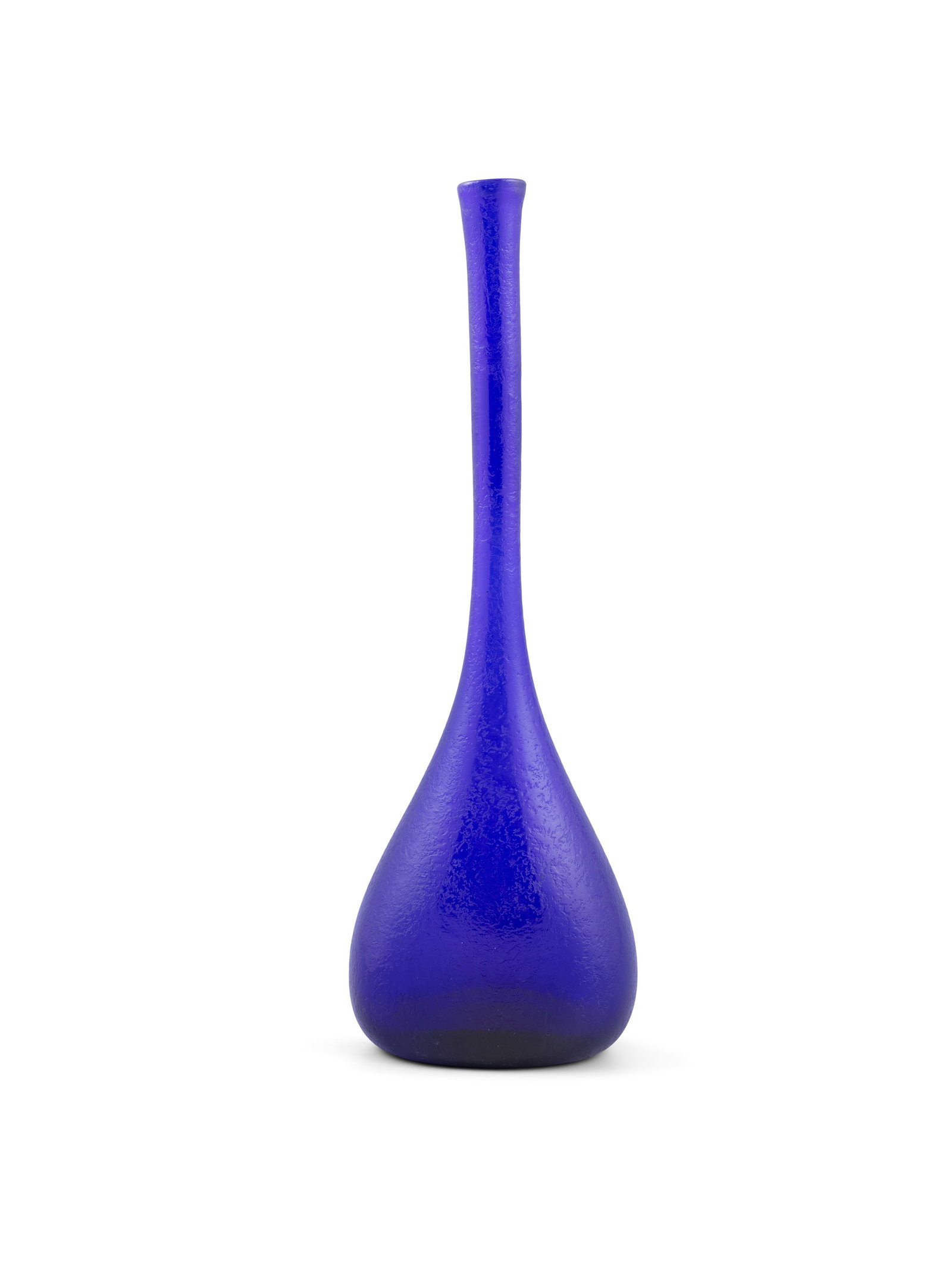 VASE A blue vintage decorative glass vase. Italy. 35cm(h) (1 of 4)