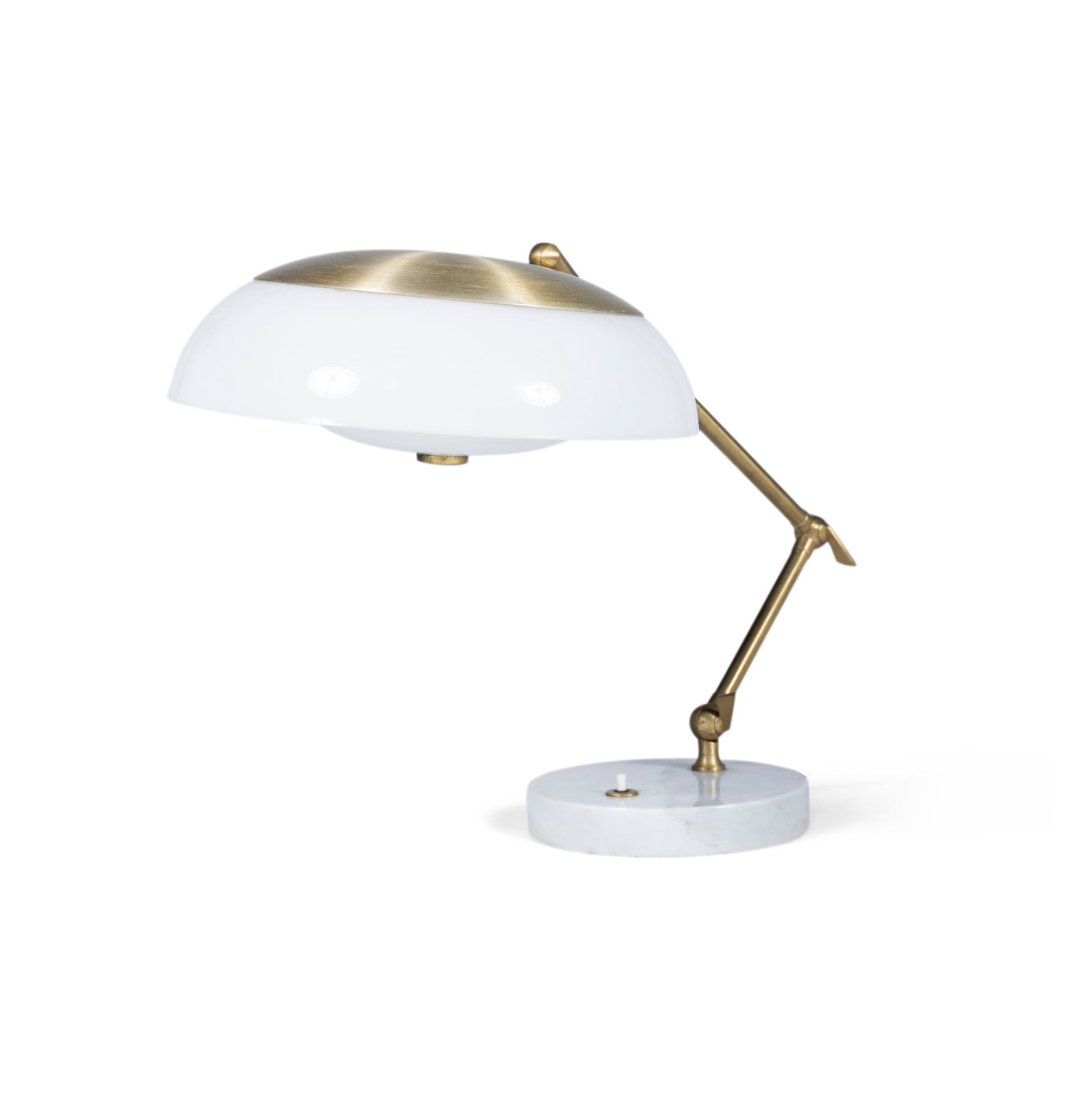 STILUX MILANO A brass, marble and Perspex table lamp by Stilux Milano. 30cm(d). (1 of 4)
