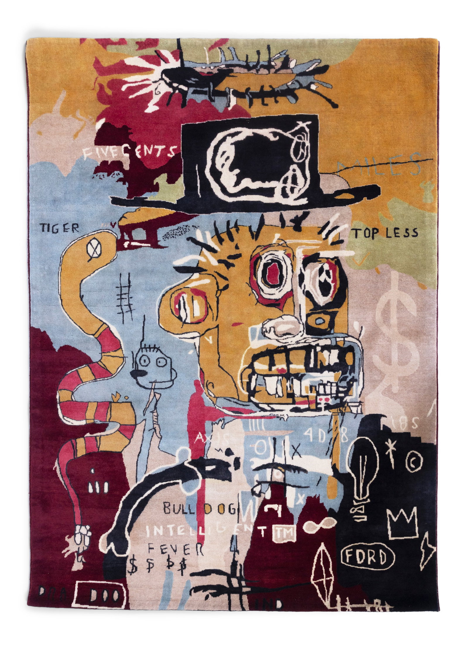 TAPESTRY A wool tapestry in the style of Jean-Michel Basquiat. 220 x 168cm: TAPESTRY A wool tapestry in the style of Jean-Michel Basquiat. 220 x 168cm
