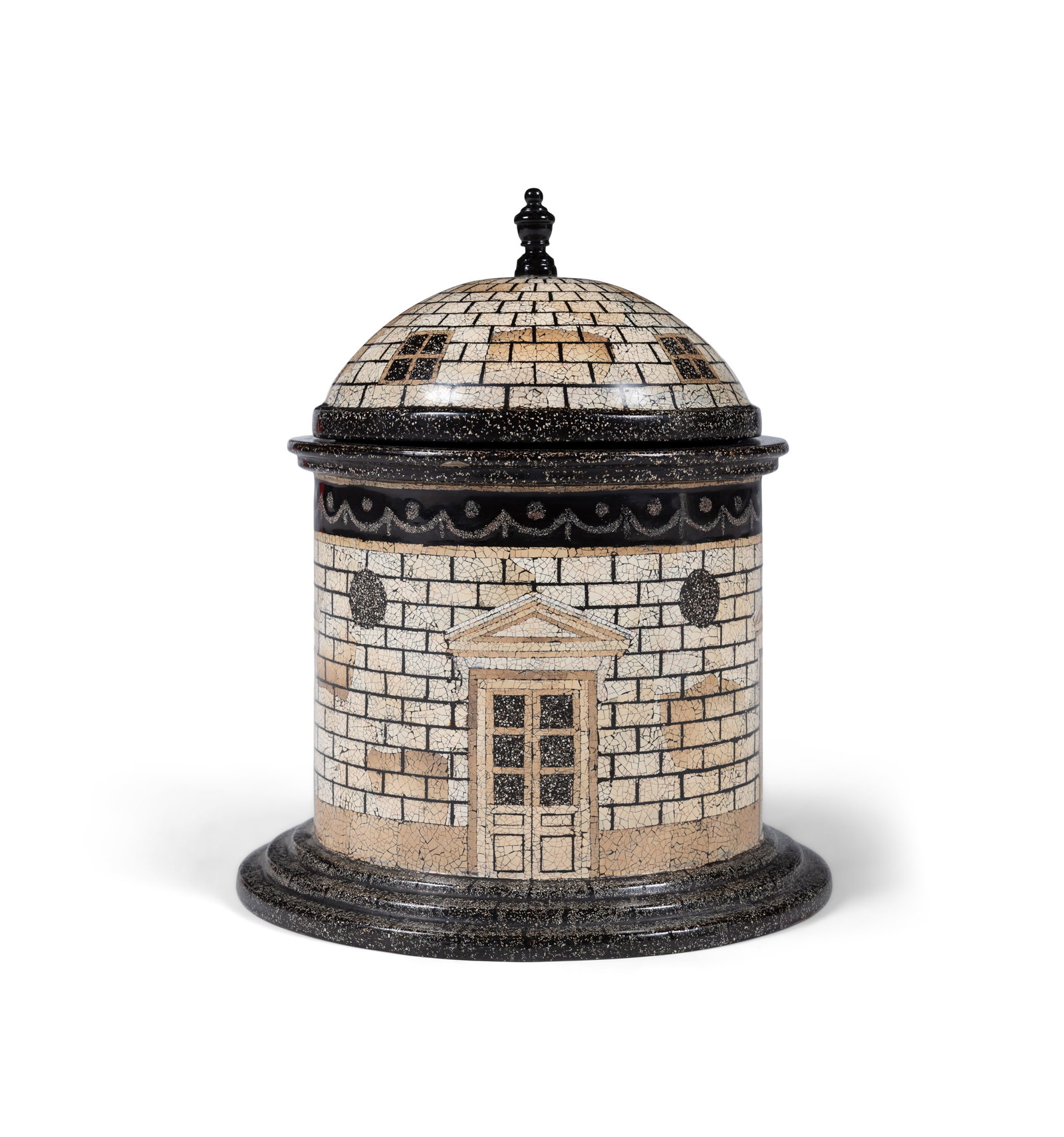 BOX An eggshell and lacquered timber box. 33cm(h): BOX An eggshell and lacquered timber box. 33cm(h)