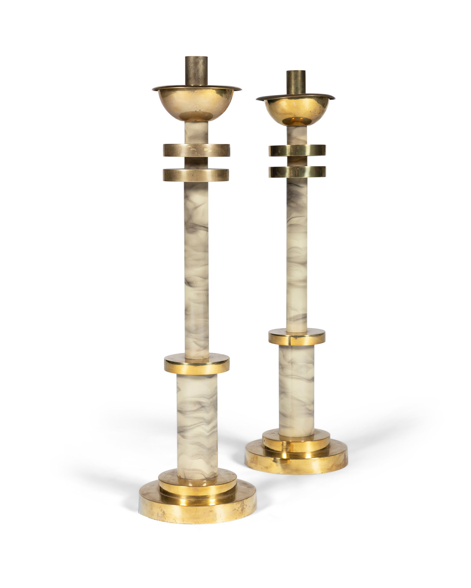 CANDLESTICKS A pair of candlesticks. Italy, c.1970. 17 x 65cm(h) (1 of 4)