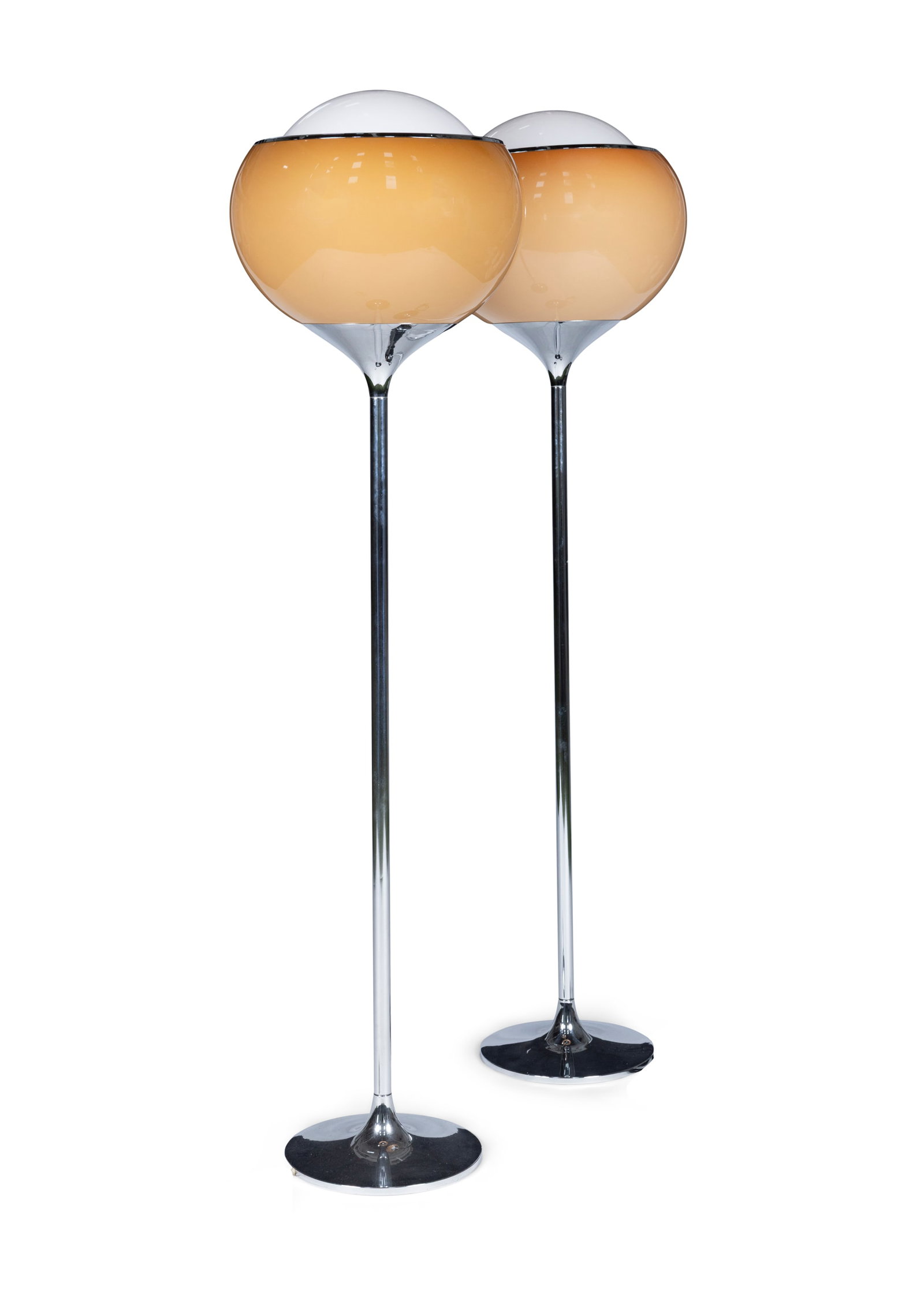 GUZZINI A pair of Guzzini floor lamps, 44 x 176cm(h): GUZZINI A pair of Guzzini floor lamps, 44 x 176cm(h)