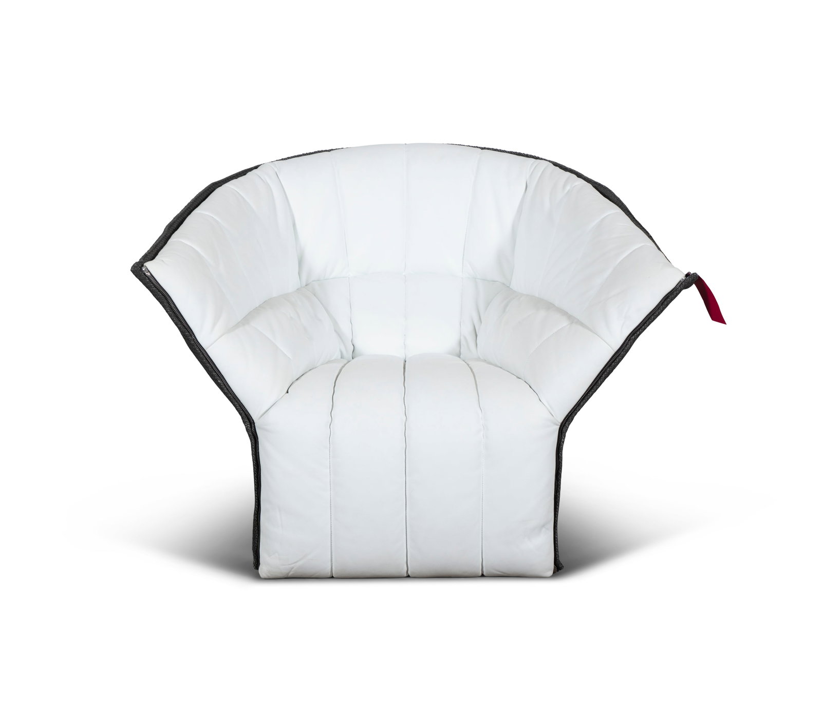 INGA SEMPÉ (B.1968) A 'Moel' armchair by Inga Sempé for Ligne Roset, upholstered in white: INGA SEMPÉ (B.1968) A 'Moel' armchair by Inga Sempé for Ligne Roset, upholstered in white leather. 100 x 89 x 81cm(h); Seat: 41cm(h)