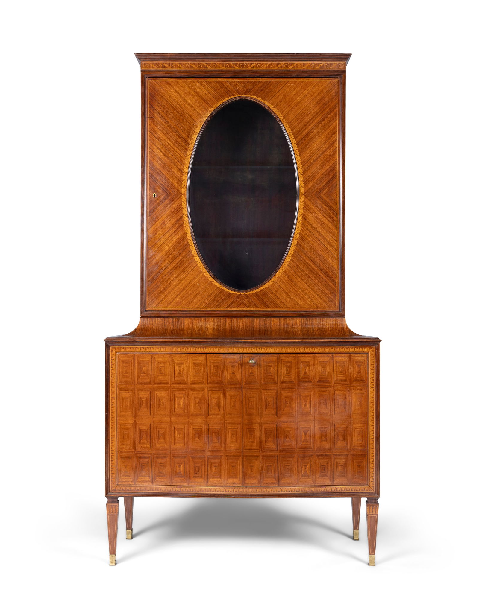 PAOLA BUFFA (1903-1970) A rosewood display cabinet attributed to Paola Buffa. Italy, c.1950. 206 x: PAOLA BUFFA (1903-1970) A rosewood display cabinet attributed to Paola Buffa. Italy, c.1950. 206 x 110 x 45cm(h)