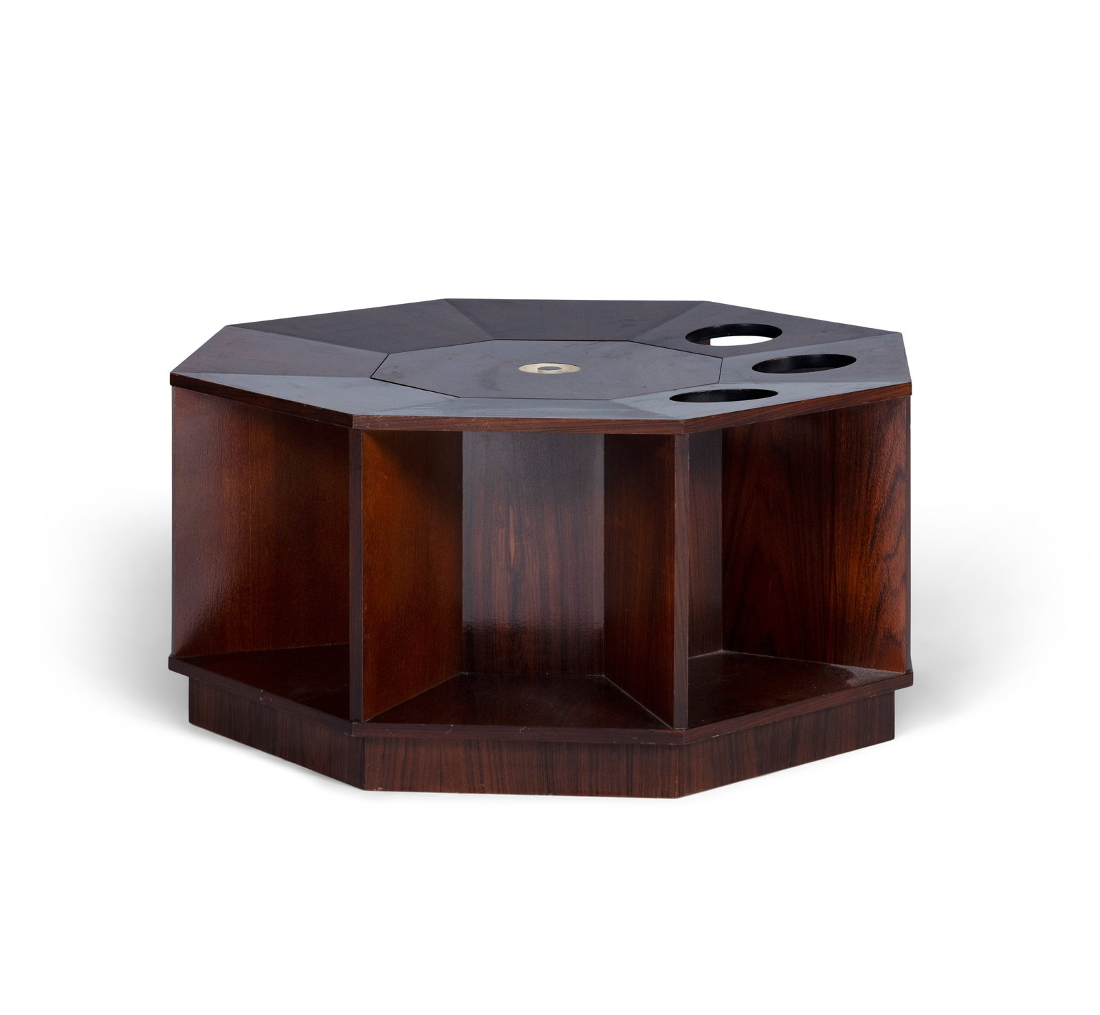 COFFEE TABLE A rosewood octagonal coffee table. Italy, c.1970. 78 x 78 x 38cm(h): COFFEE TABLE A rosewood octagonal coffee table. Italy, c.1970. 78 x 78 x 38cm(h)