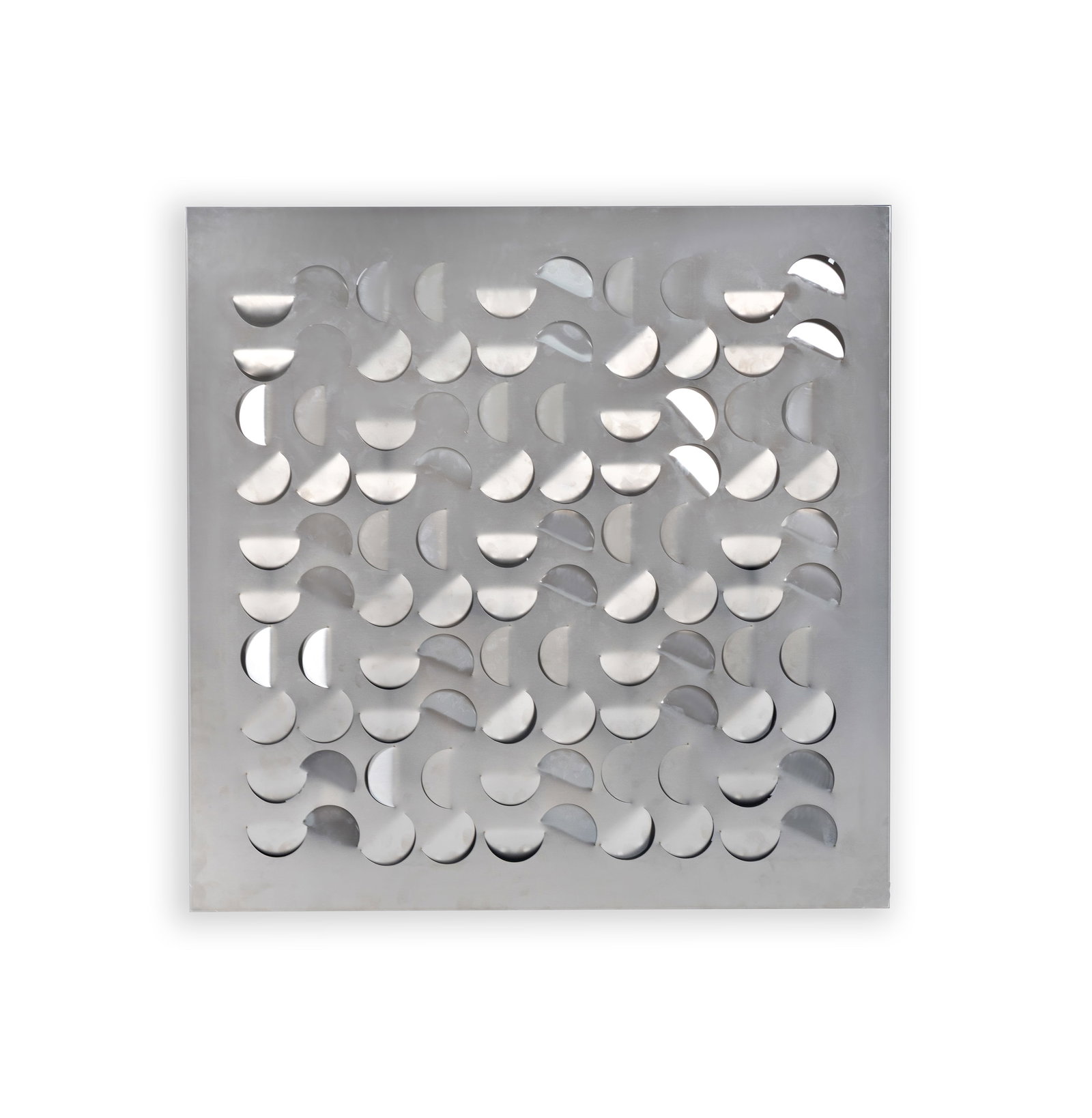WALL LIGHT A stainless steel wall light attrib. to Giacomo Benevelli. 99 x 12 x 99cm(h): WALL LIGHT A stainless steel wall light attrib. to Giacomo Benevelli. 99 x 12 x 99cm(h)