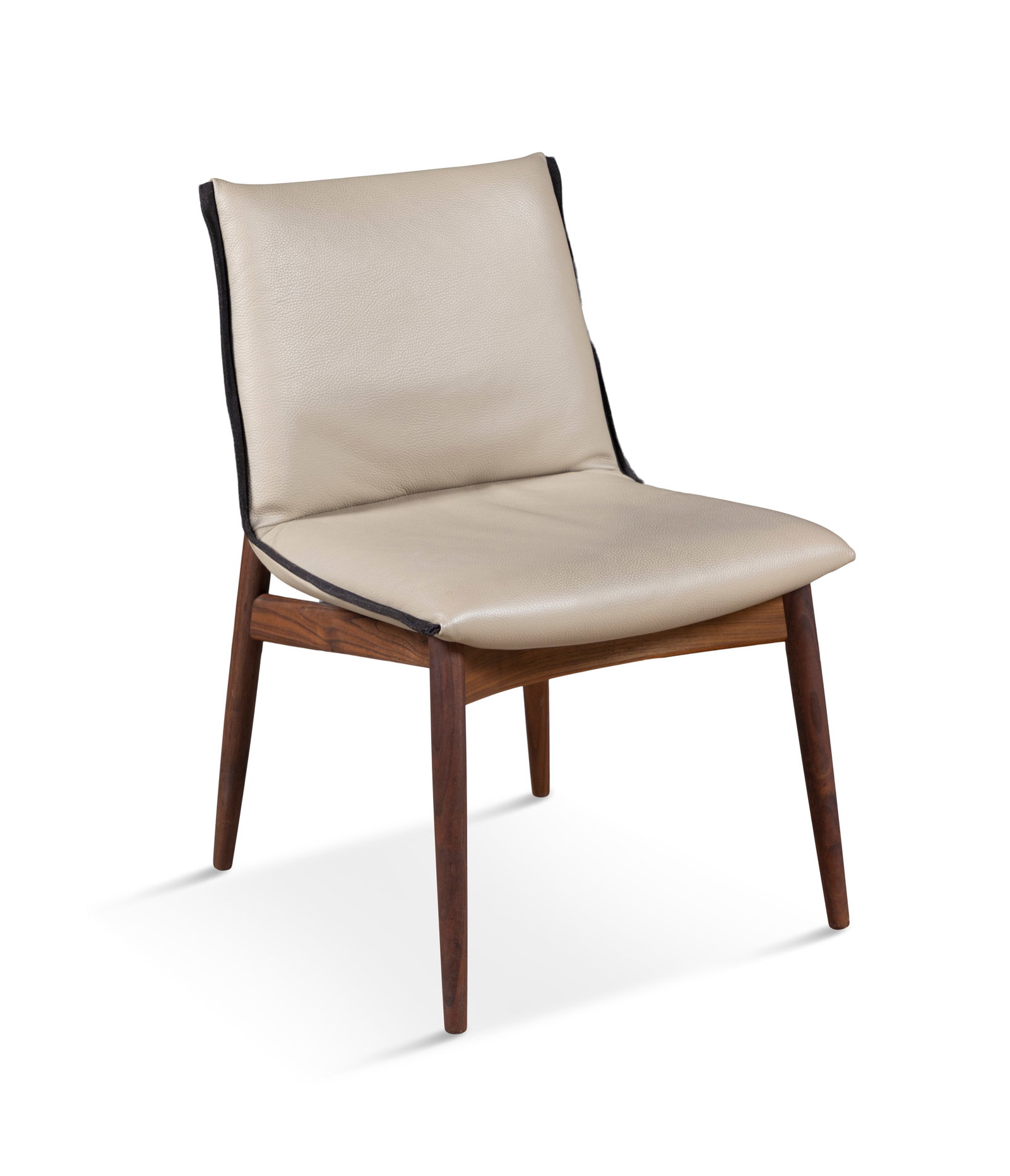 EOOS A E004 Embrace Chair by EOOS for Carl Hansen & Son cream leather and walnut. 54 x 61 x 84cm(h): EOOS A E004 Embrace Chair by EOOS for Carl Hansen & Son cream leather and walnut. 54 x 61 x 84cm(h); Seat: 45cm(h)
