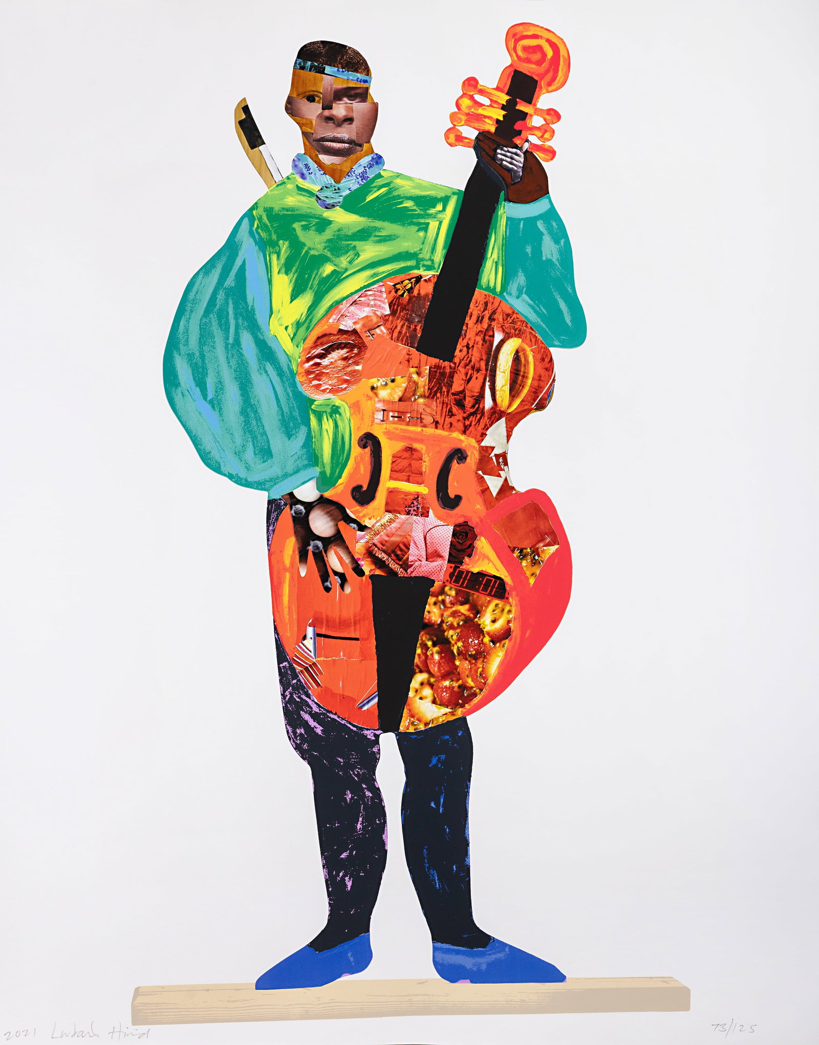 LUBAINA HIMID CBE RA (ZANZIBAR, B.1954) Naming the Money; Kwesi Screenprint, 75 x 60cm, Signed and: LUBAINA HIMID CBE RA (ZANZIBAR, B.1954) Naming the Money; Kwesi Screenprint, 75 x 60cm, Signed and numbered 73/125