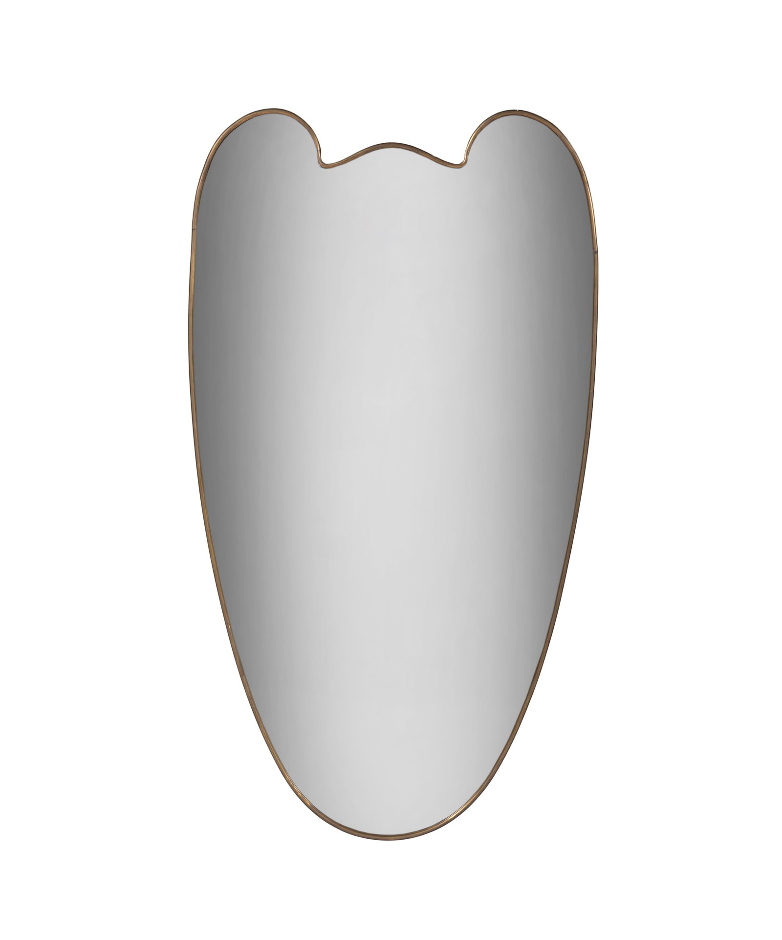 MIRROR A brass framed mirror. Italy, c.1960. 54 x 98cm(h): MIRROR A brass framed mirror. Italy, c.1960. 54 x 98cm(h)