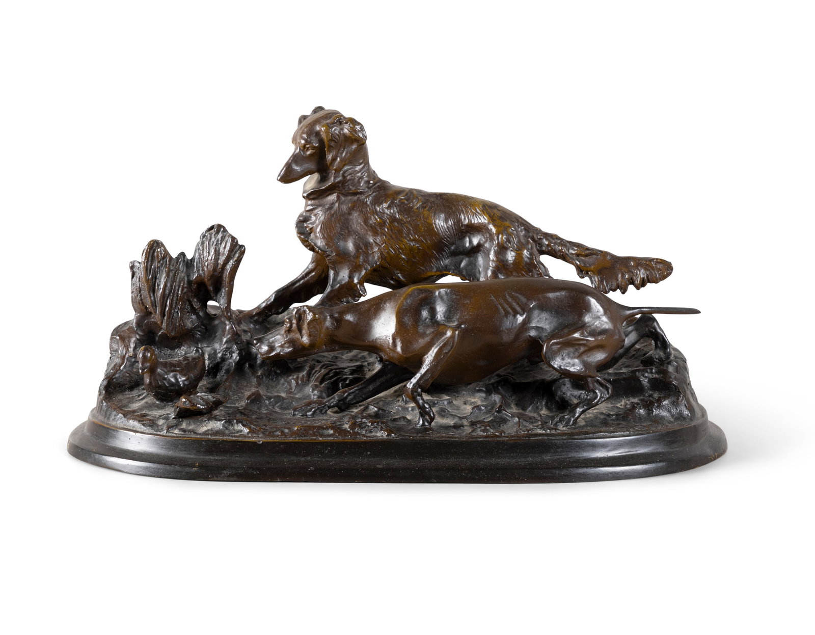AFTER PIERRE-JULES MÊNE (1810-1879) A Pair of Pointers Bronze, 23 x 39 x 20cm Signed (1 of 5)