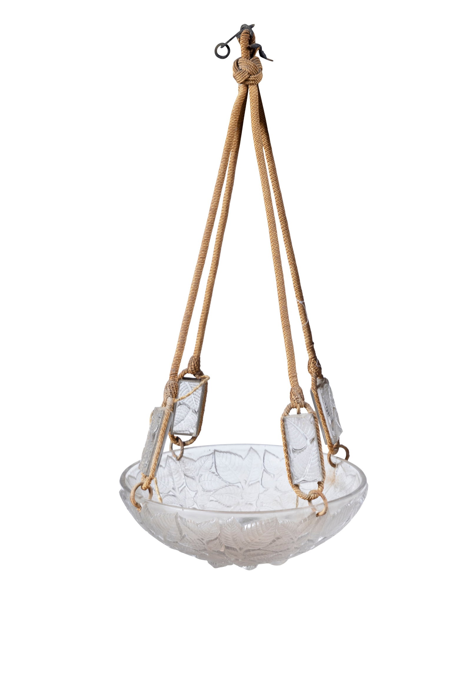 A GLASS PLAFONNIER 'CHARMES' CEILING LIGHT BY RENÉ LALIQUE, CIRCA 1924 (E) the glass with (1 of 4)