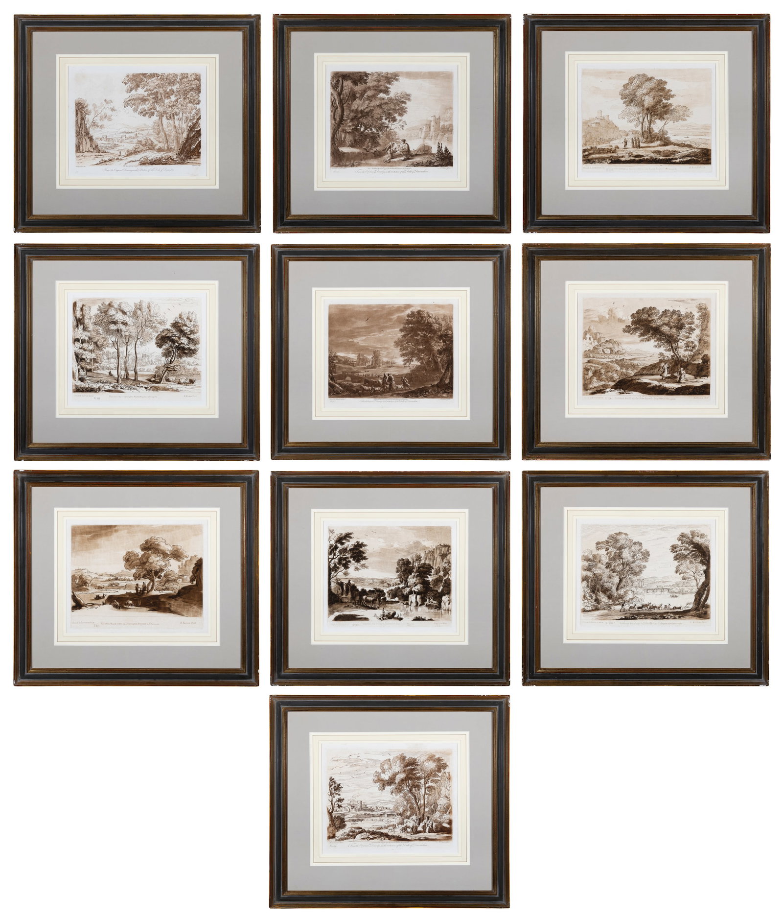 AFTER CLAUDE LORRAINE PUBLISHED BY R. EARLOM, LONDON, CIRCA 1777, A set of ten aquatint (1 of 20)