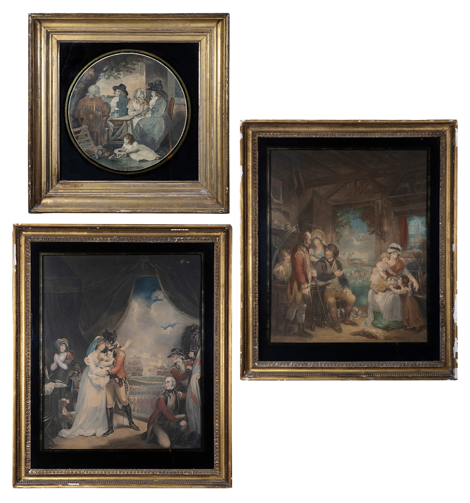 ENGLISH SCHOOL War; Peace A pair of colour engravings in verre eglomise frames, 57.5 x 47.5cm; (1 of 10)