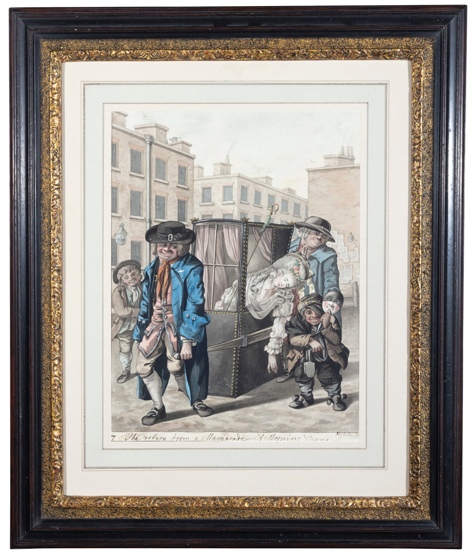 ROBERT DIGHTON (1752-1814) The Return from the Masquerade - A Morning Scene Pen, grey ink and (1 of 4)