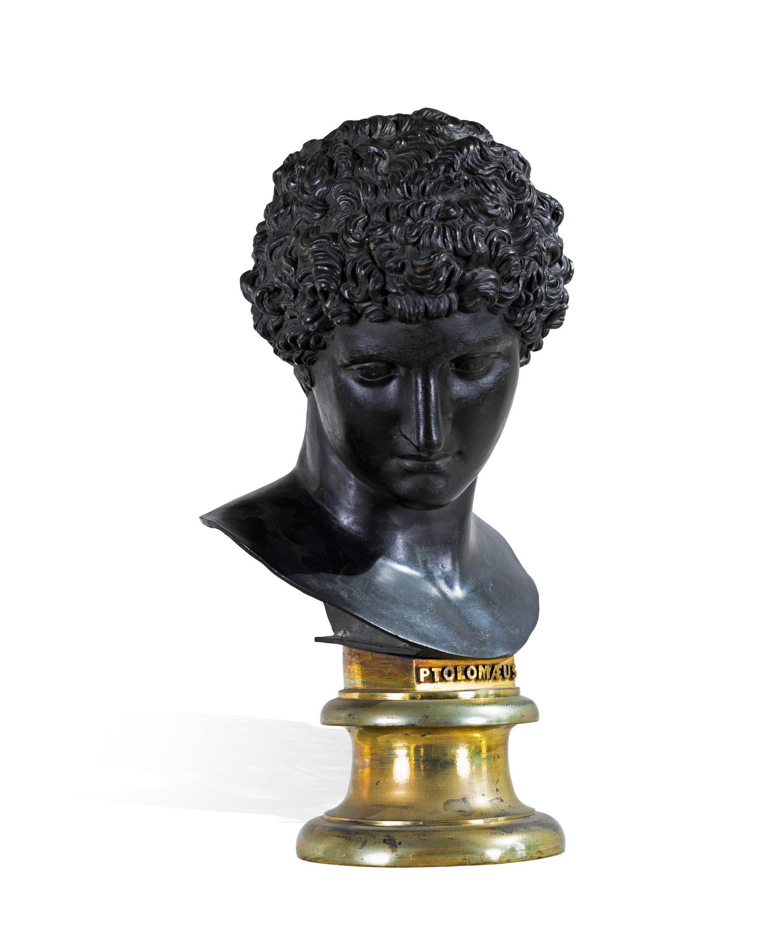 A BRONZE BUST AFTER THE CAPITOLINE ANTINOUS, LATE 18TH / EARLY 19TH CENTURY 32 x 28.5 cm, bust. (1 of 4)