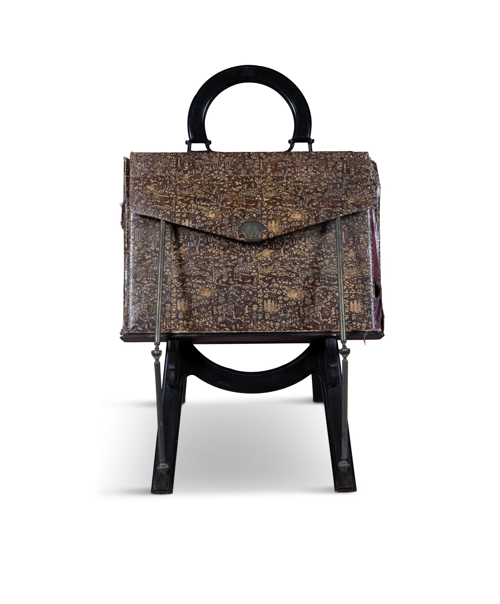 A TOOLED LEATHER FOLIO STAND, 143cm high (1 of 6)