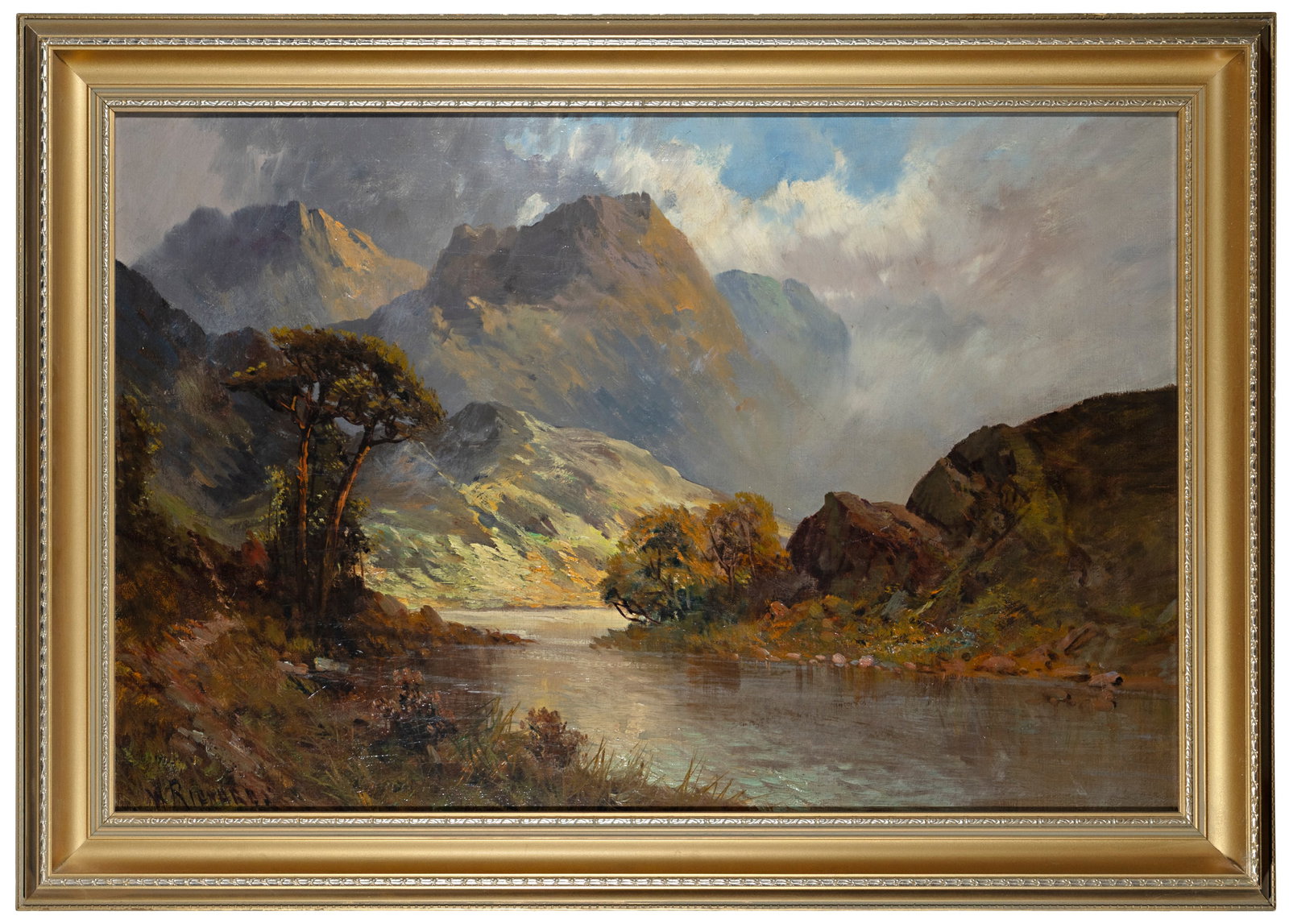 W. RICHARDS (1893 - 1950) River view Oil on canvas, 50.5 x 76cm Signed lower left (1 of 4)