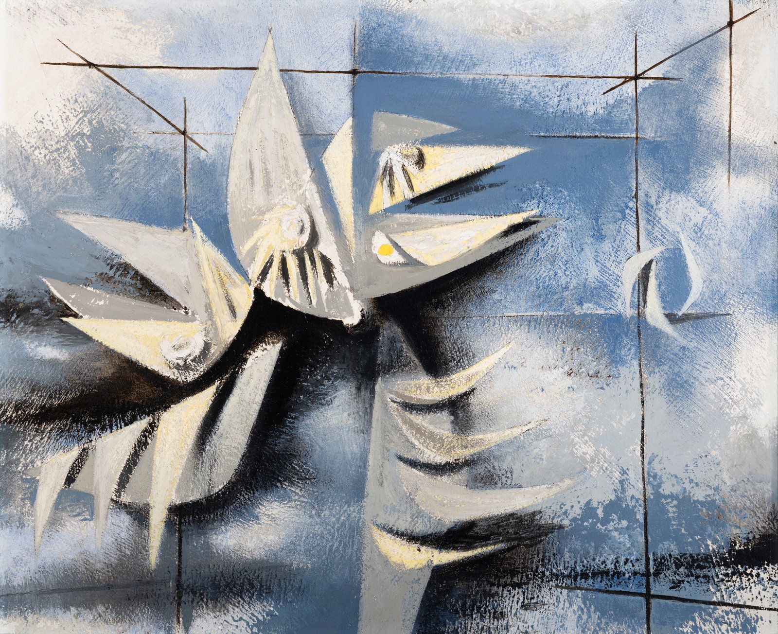 Nevill Johnson (1911-1999) Bird (1957) Oil on board, 31 x 42cm (12_ x 16_) Signed, inscribed and (1 of 3)
