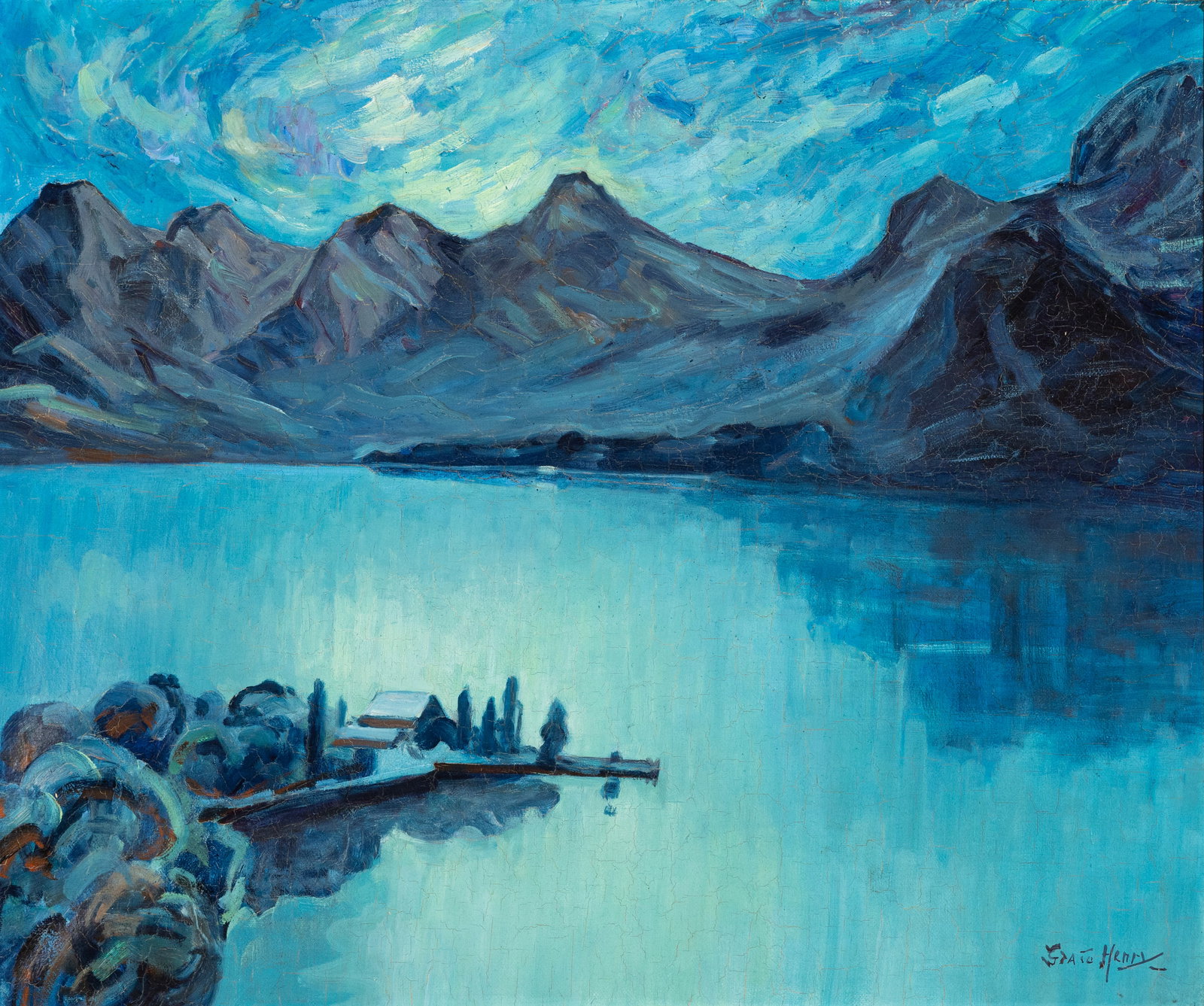 Grace Henry HRHA (1868-1953) Lac d'Annecy Oil on canvas, 50 x 61cm (19_ x 24'') Signed (1 of 6)
