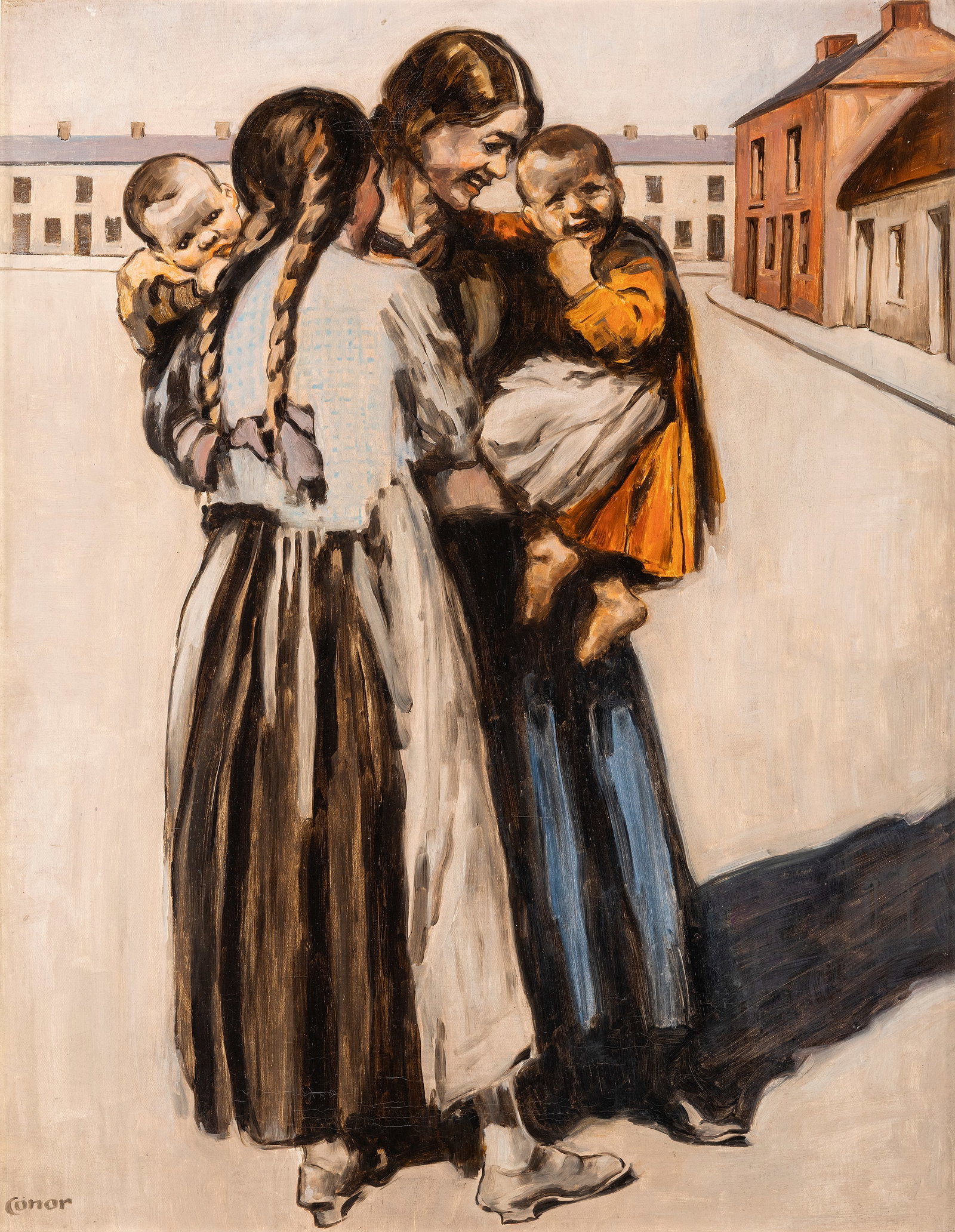 William Conor RHA RUA ROI (1881-1968) The Darlins (1923) Oil on canvas, 45 x 36cm (17_ x 14) Signed (1 of 4)