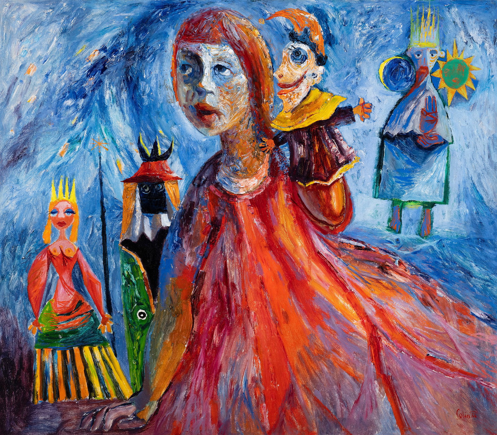 Colin Middleton (1910-1983) The Princess (1949) Oil on canvas, 66 x 76cm (26 x 30) Signed, also: Colin Middleton (1910-1983) The Princess (1949) Oil on canvas, 66 x 76cm (26 x 30) Signed, also signed and inscribed with title and dated Nov/Dec 1949 verso Provenance: Collection of Reeta and Frank H