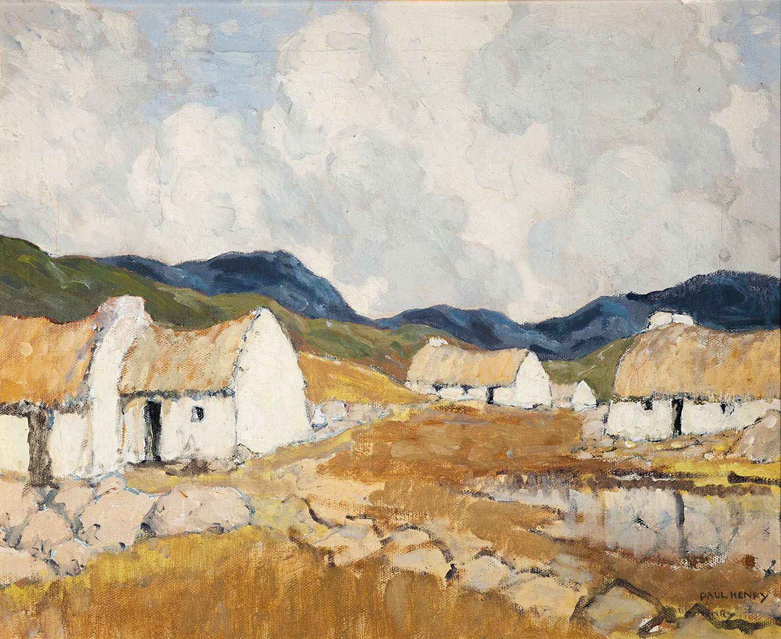 Paul Henry RHA (1876-1958) A Village in the West of Ireland (1941) Oil on canvas, 37.5 x 45.5cm (1 of 4)