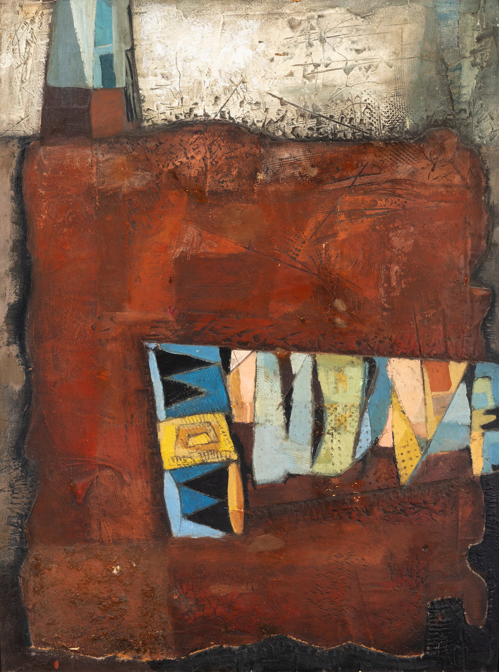Arthur Armstrong RHA (1924-1996) * Red-Brown Abstract (1963) Oil on board, 81 x 61cm (31_ x 24'') (1 of 4)