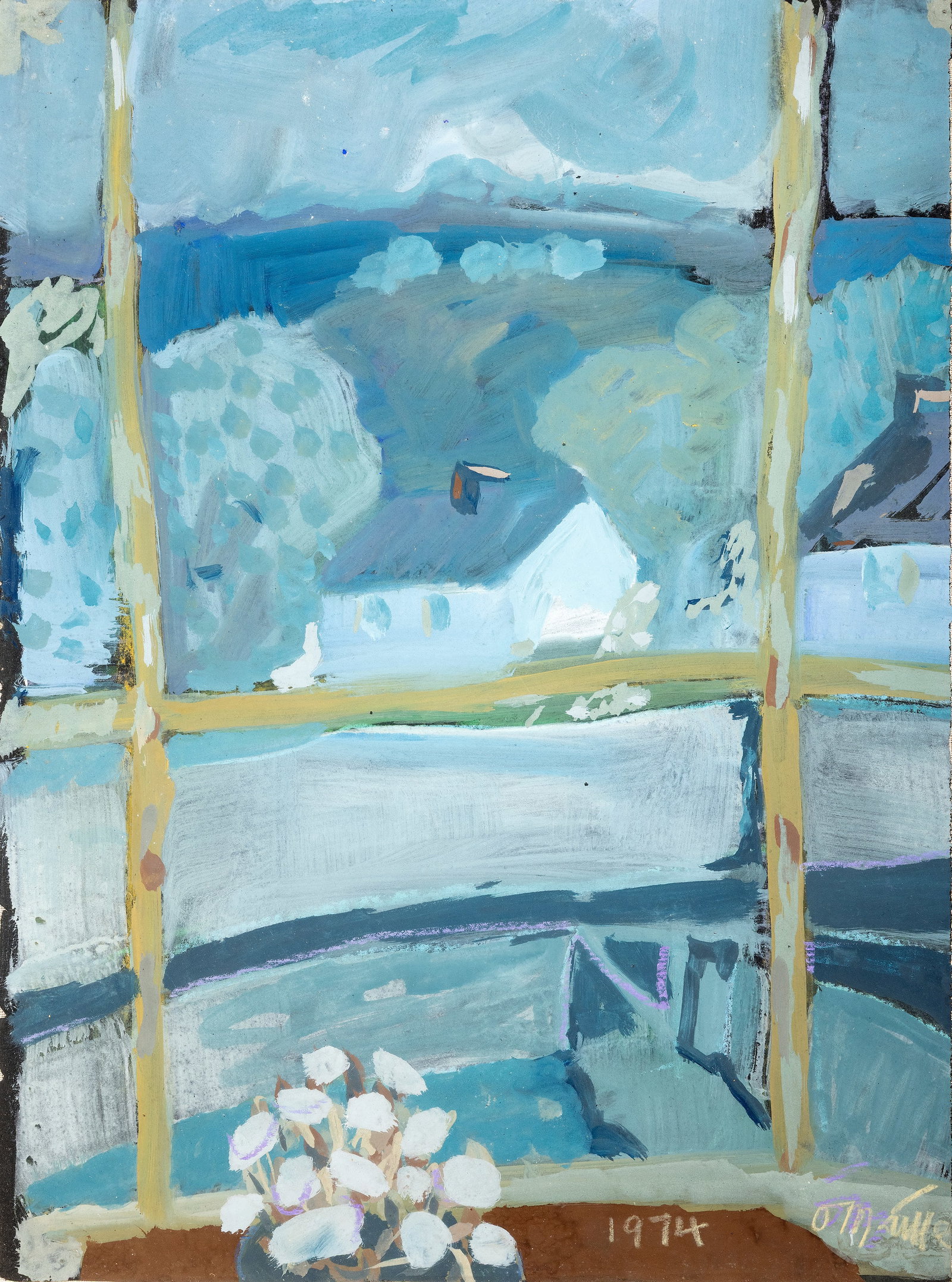 Tony O'Malley HRHA (1913-2003) Cottage, Callan (1974) Gouache on paper, 56 x 46cm (22 x 18) Signed (1 of 4)