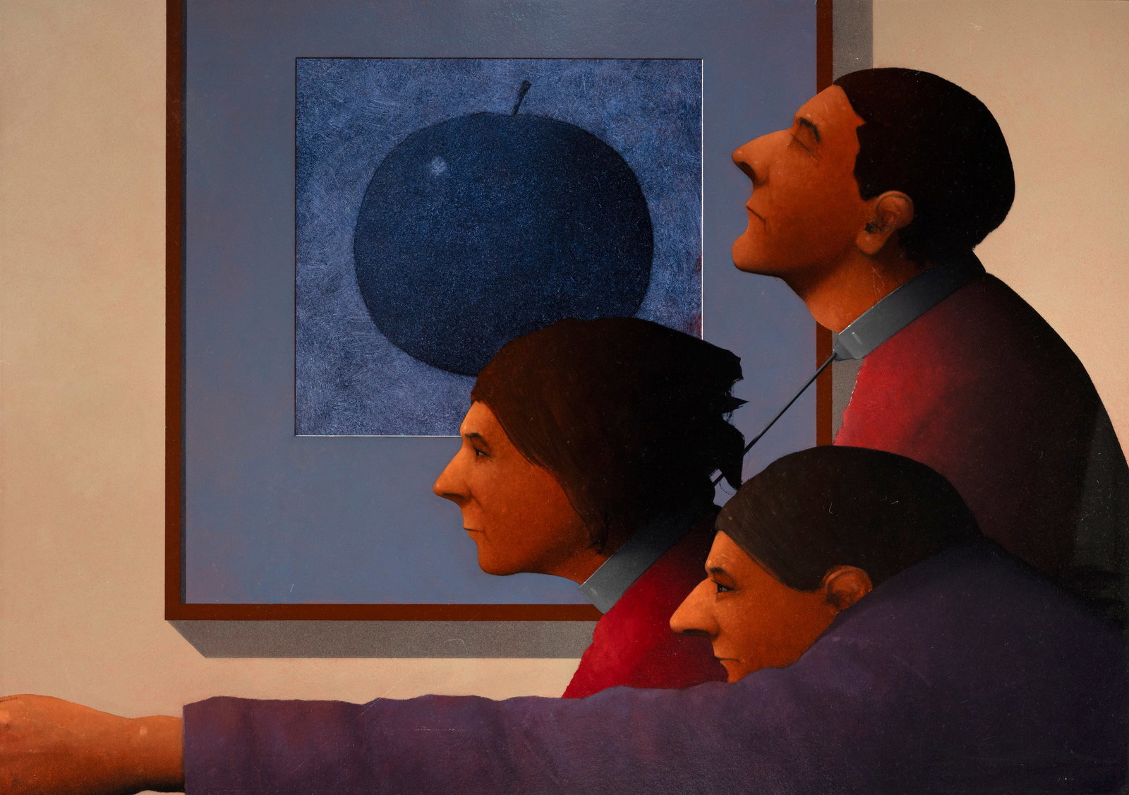 John Boyd (b.1957) The Waiting Room (1997) Oil on board, 53 x 75cm (20 x 29'') Signed; signed,: John Boyd (b.1957) The Waiting Room (1997) Oil on board, 53 x 75cm (20 x 29'') Signed; signed, inscribed and dated (19)'97 verso Provenance: With Christopher Hull Gallery, London, label verso