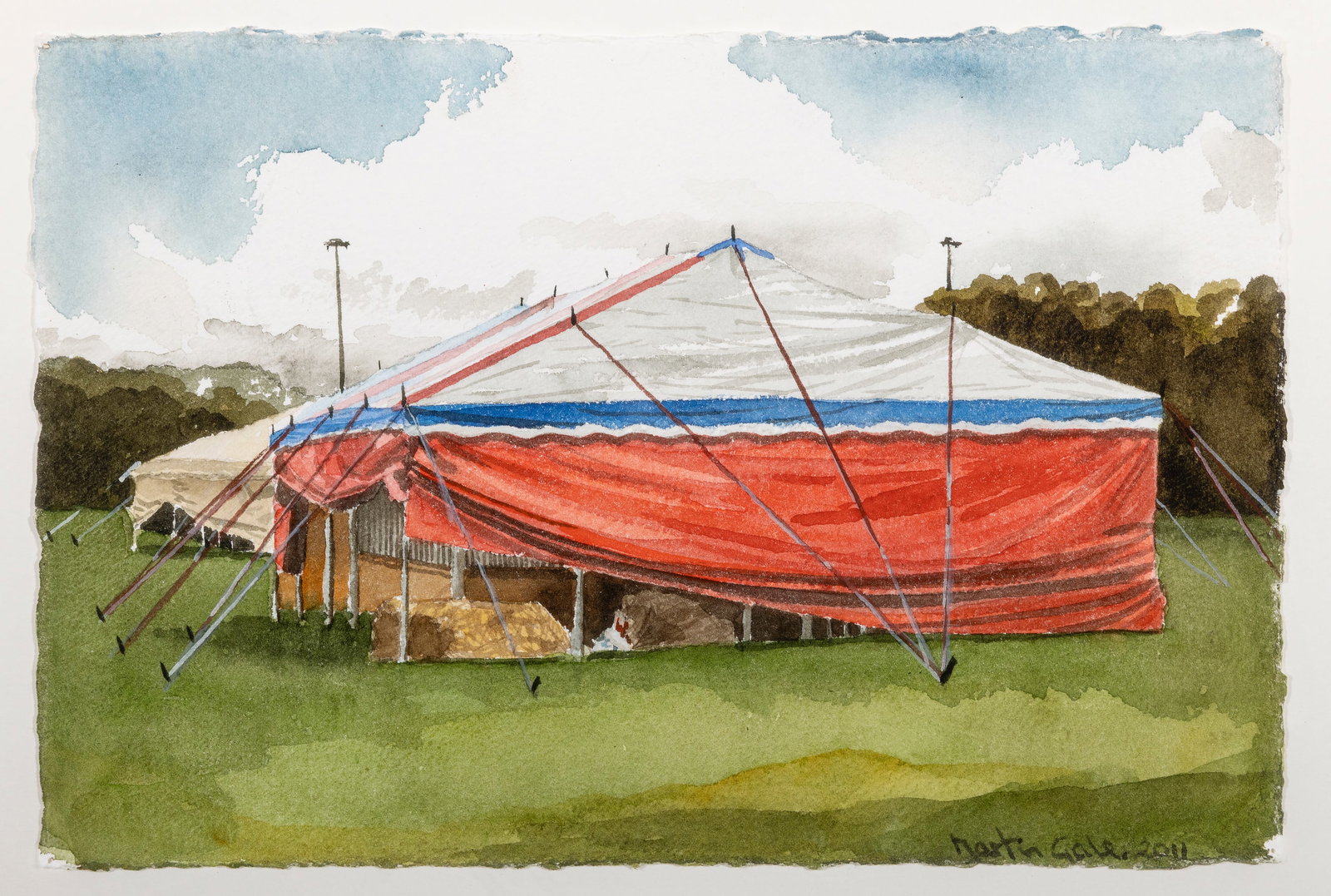 Martin Gale RHA (b.1949) Animal Tent (2011) Watercolour, 19 x 29cm (7_ x 11_'') Signed and dated (1 of 4)