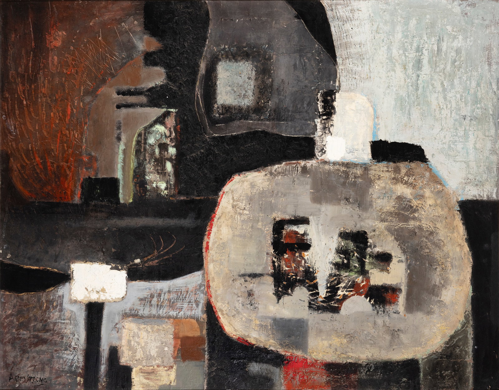 Arthur Armstrong RHA (1924-1996) * Abstract Oil on board, 60 x 74.5cm (23_ x 29_'') Signed * (1 of 4)