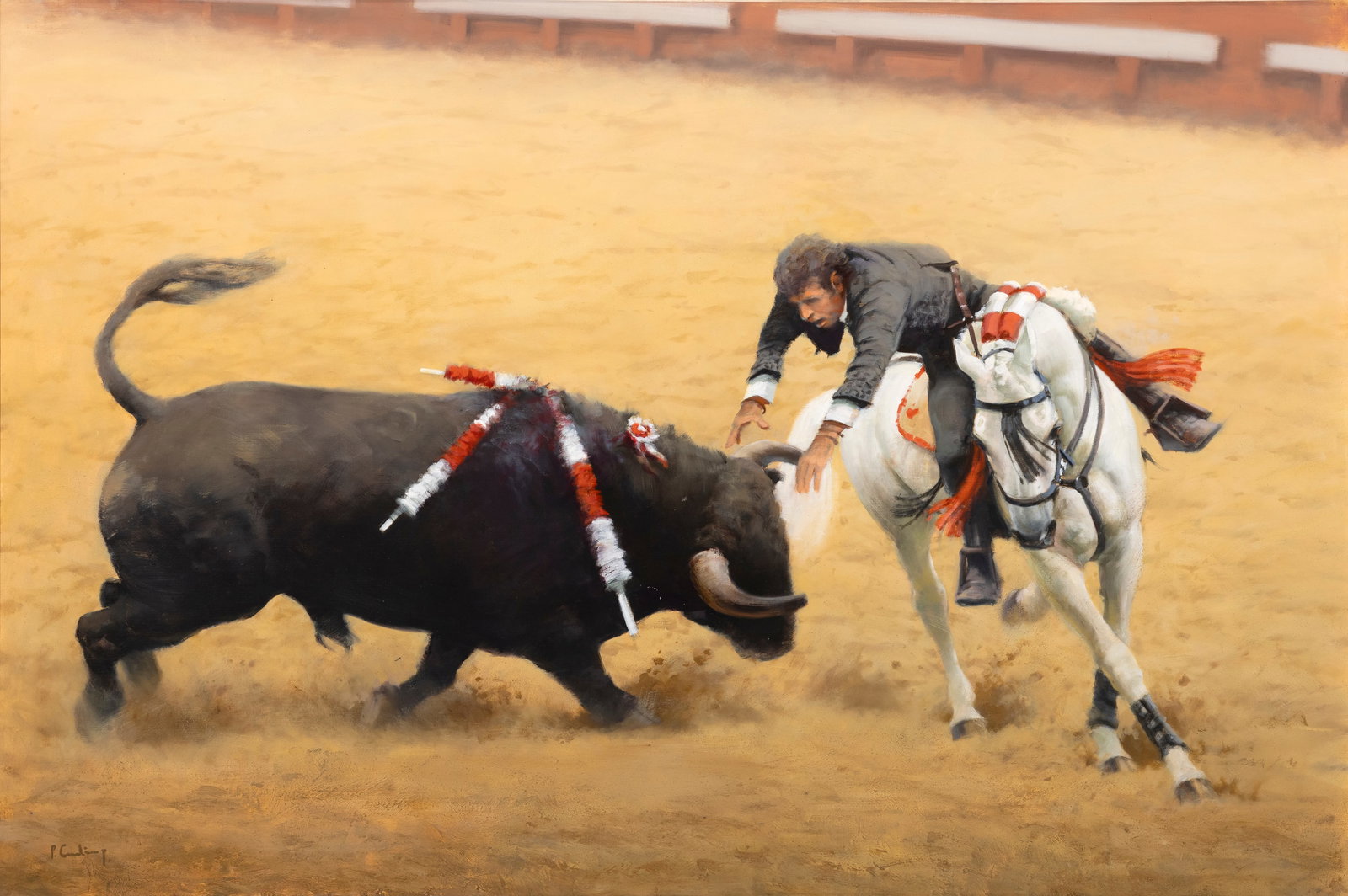 Peter Curling (b.1955) Picador Oil on canvas, 122 x 183cm (48 x 72'') Signed (1 of 4)