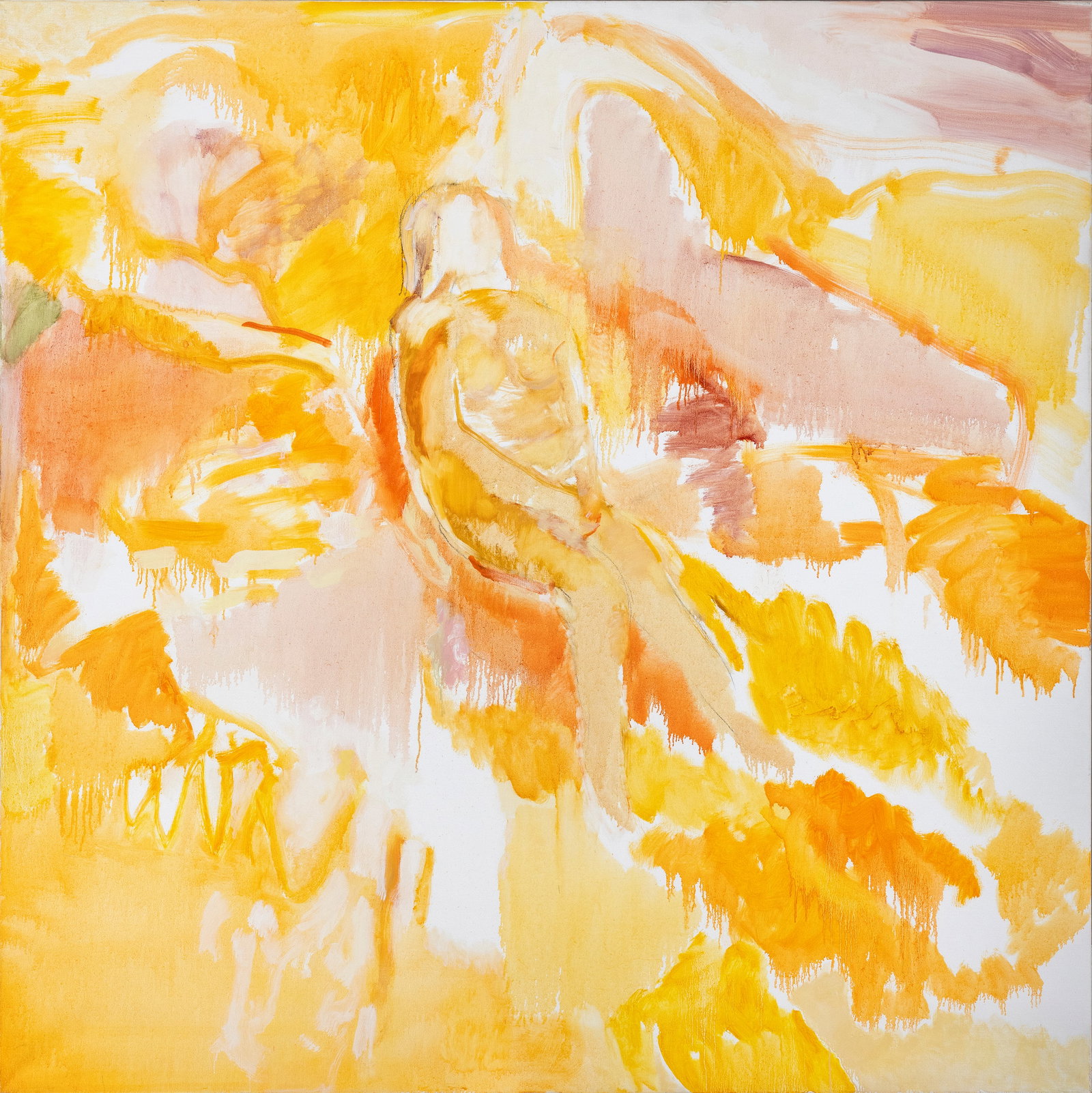 Barrie Cooke HRHA (1931-2014) Sitting Figure Oil on canvas, 185 x 185cm (72_ x 72_'') Signed, (1 of 2)