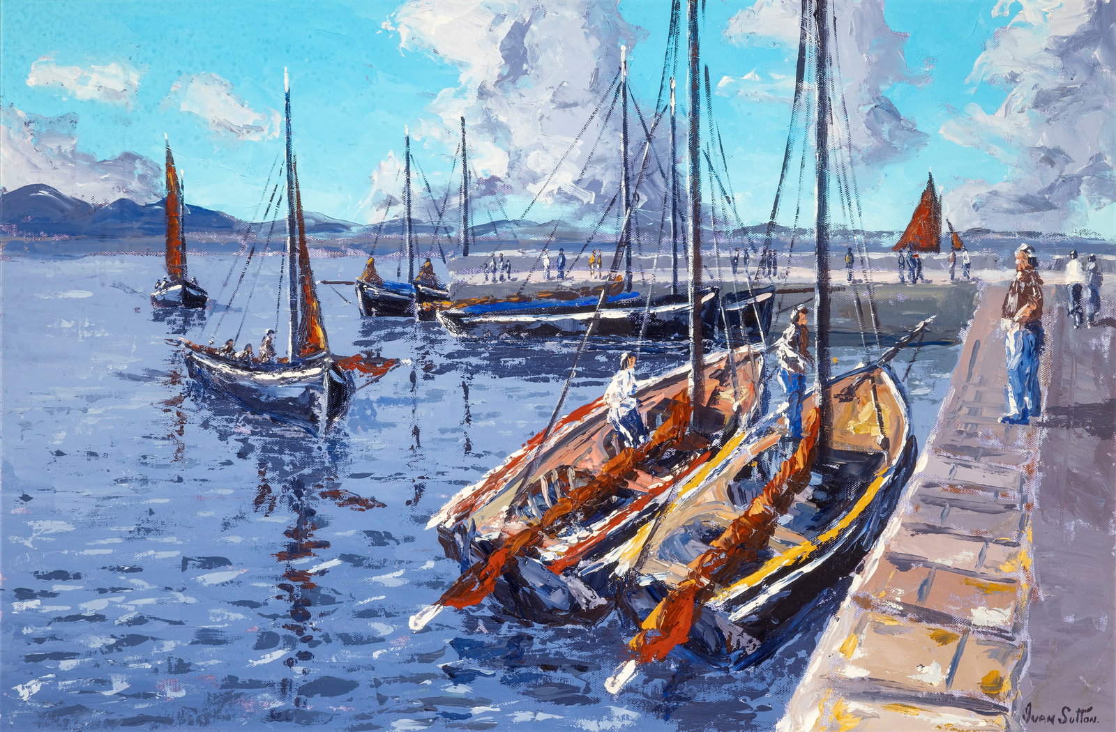 Ivan Sutton (b.1944) Regatta Day, Roundstone, Oil on board, 50.8 x 76.2cm (20 x 30) Signed (1 of 4)