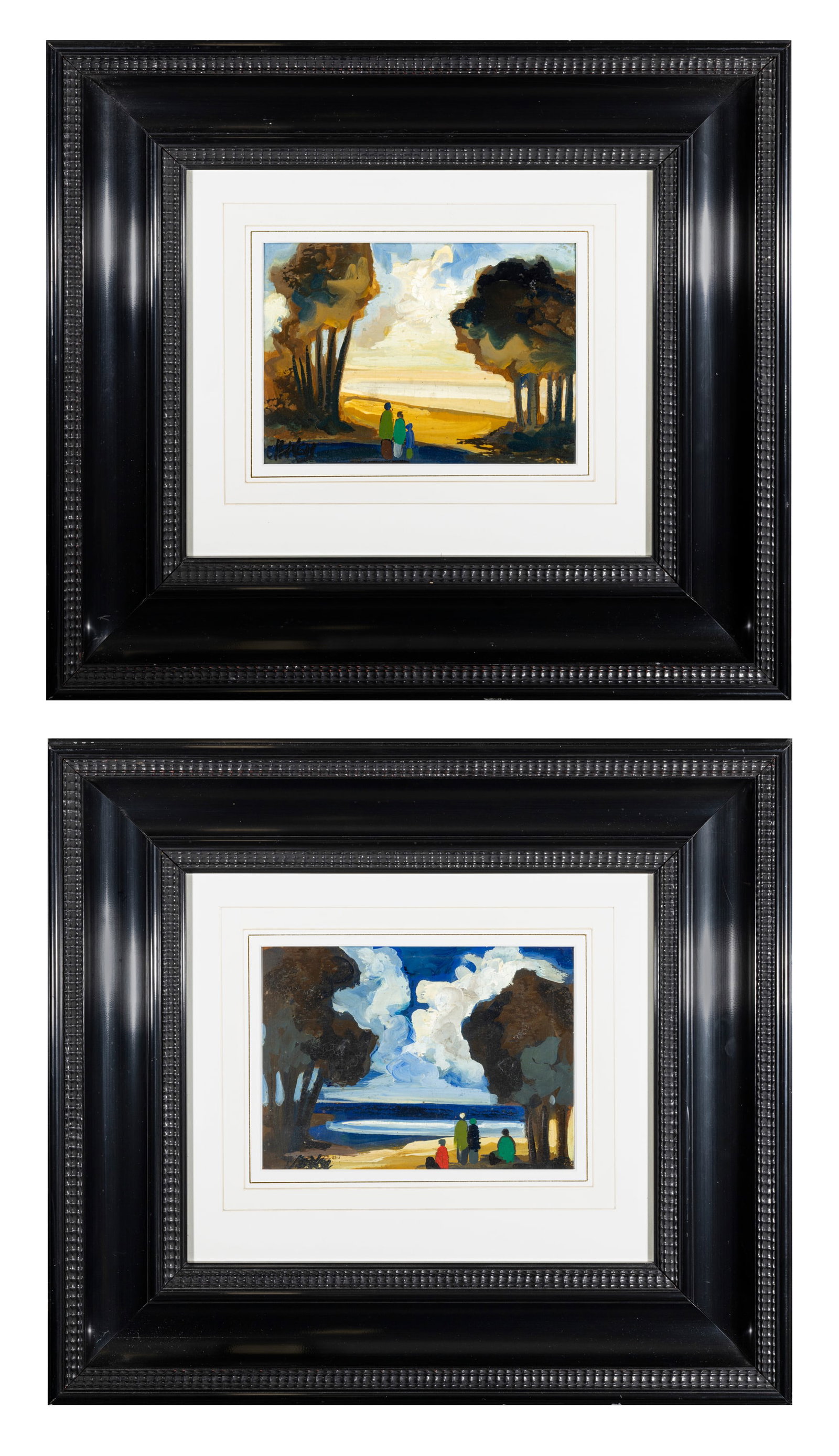 Markey Robinson (1918-1999) Figures by the Coast Gouache, 16 x 22cm (6_ x 8_) (each) Signed (a (1 of 7)