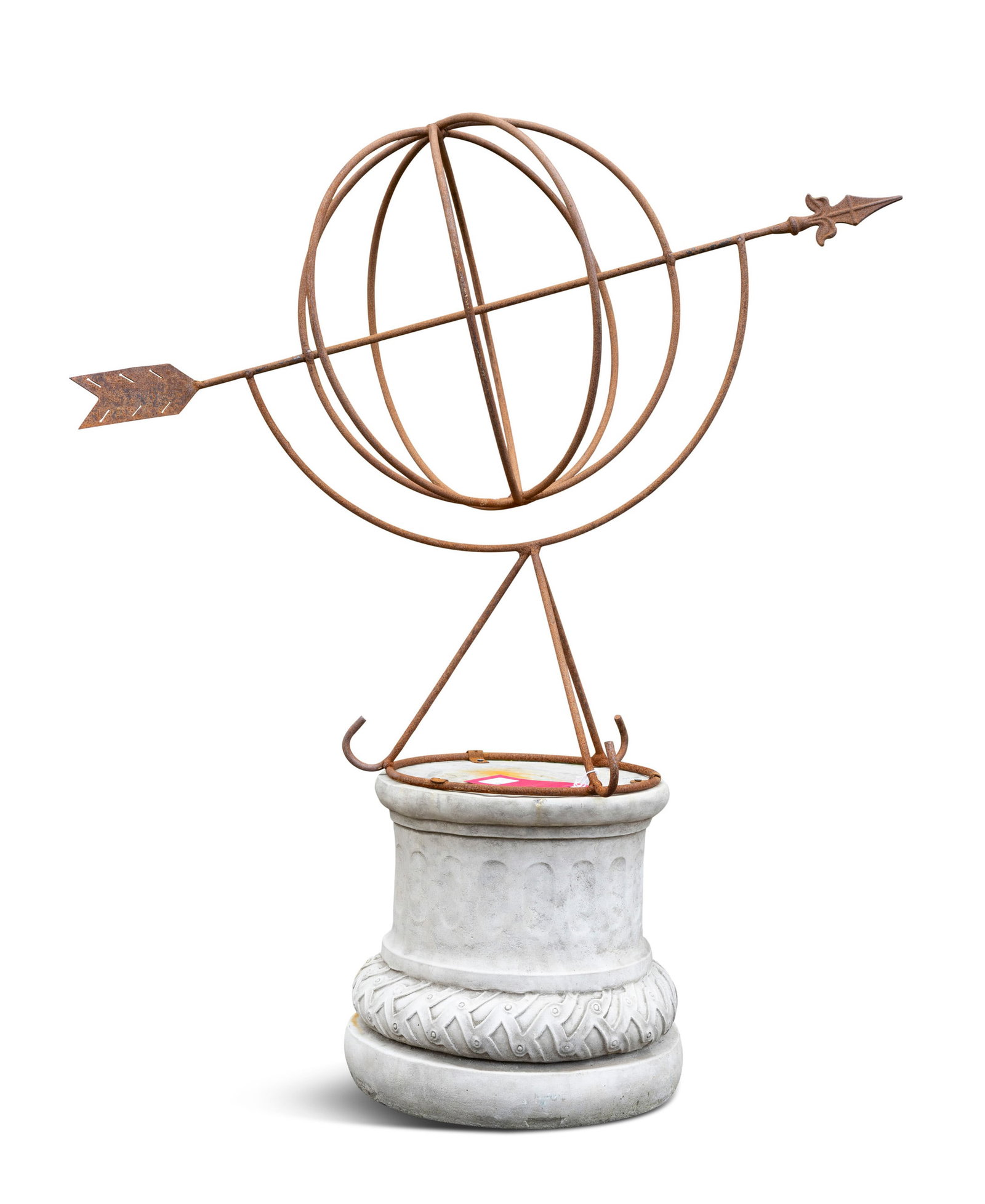 AN ARMILLARY SPHERE, on a carved stone pedestal, 100cm high (1 of 2)