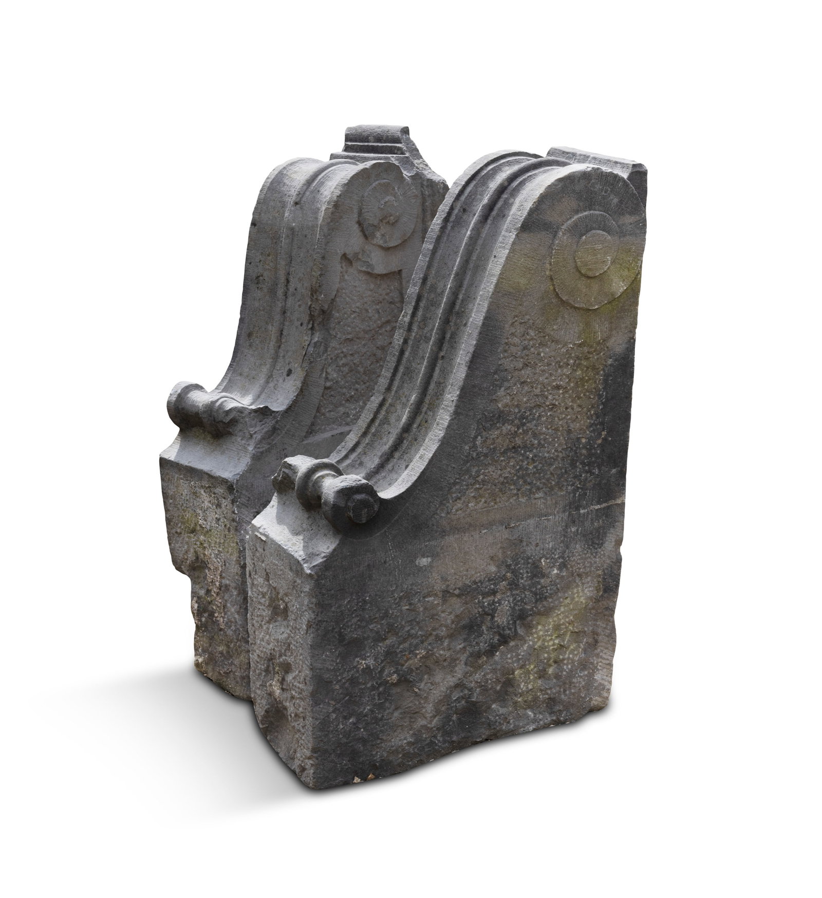 TWO LIMESTONE SCROLL WORK CORBELS (1 of 2)