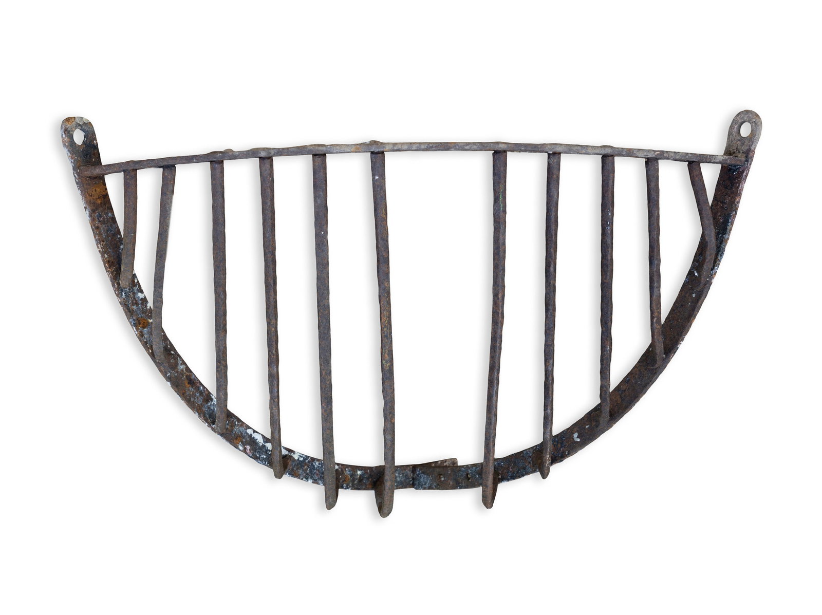 A WROUGHT IRON HAYRACK FOR CORNER ORIENTATION, 19TH CENTURY (1 of 3)