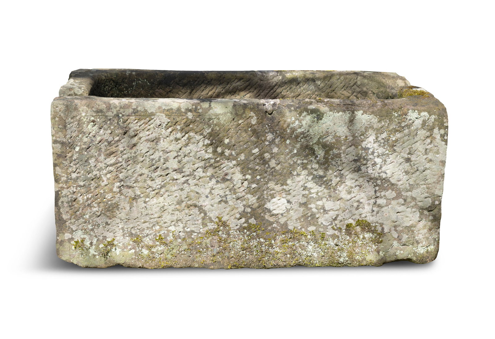 A GEORGIAN LIMESTONE TROUGH, of rectangular form, 51c, high, 118cm wide, 62cm diameter (1 of 2)