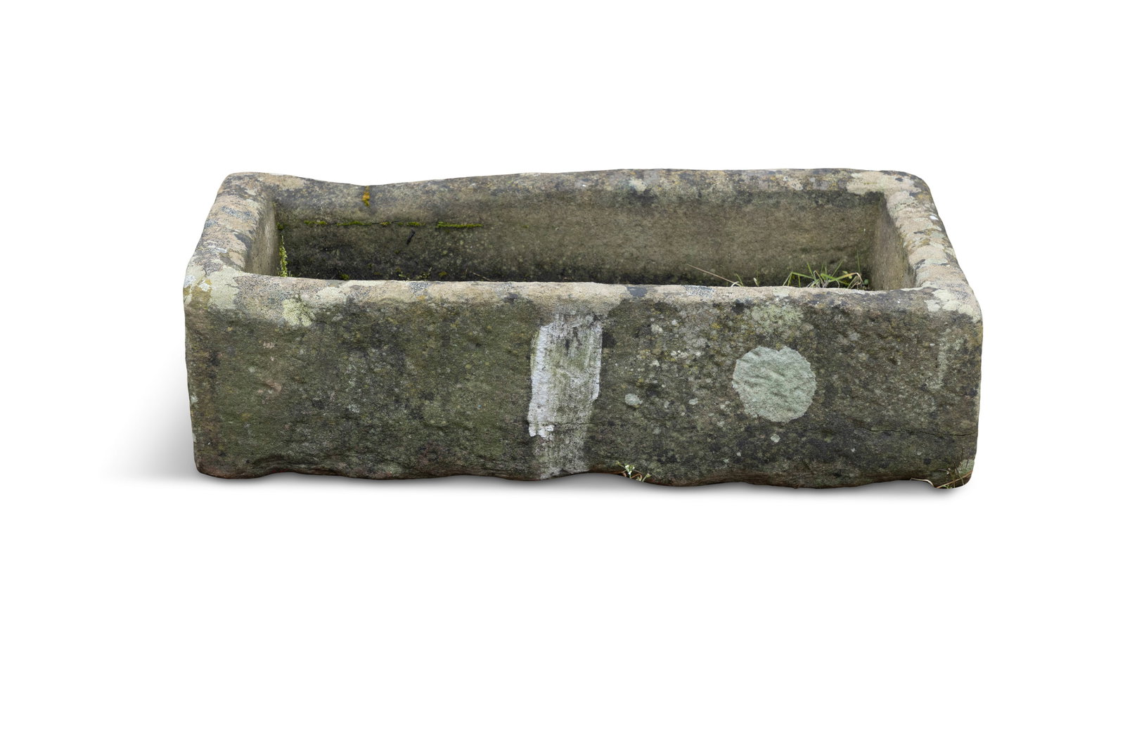 A STONE TROUGH, 19th century, of rectangular form, 23cm high, 85cm wide, 47cm deep (1 of 4)