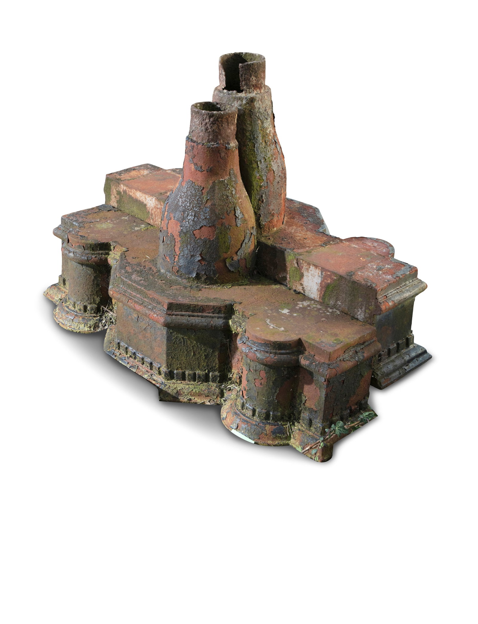 A PAIR OF 19TH CENTURY CAST IRON HOPPERS, gutter/draining, 64cm high, 98cm wide, 20cm deep: A PAIR OF 19TH CENTURY CAST IRON HOPPERS, gutter/draining, 64cm high, 98cm wide, 20cm deep