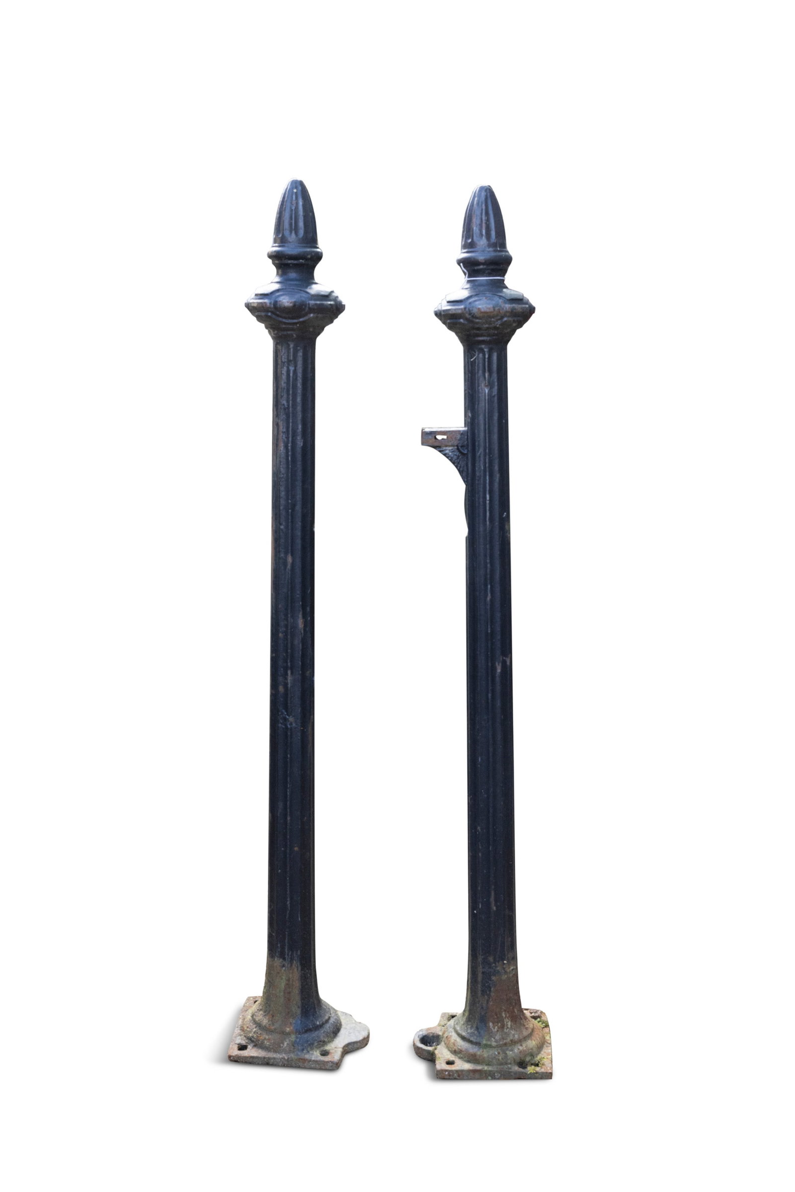 A PAIR OF BLACK PAINTED CAST IRON GATE POSTS, 137cm high Provenance: Ballyfin, Co. Loais (1 of 1)