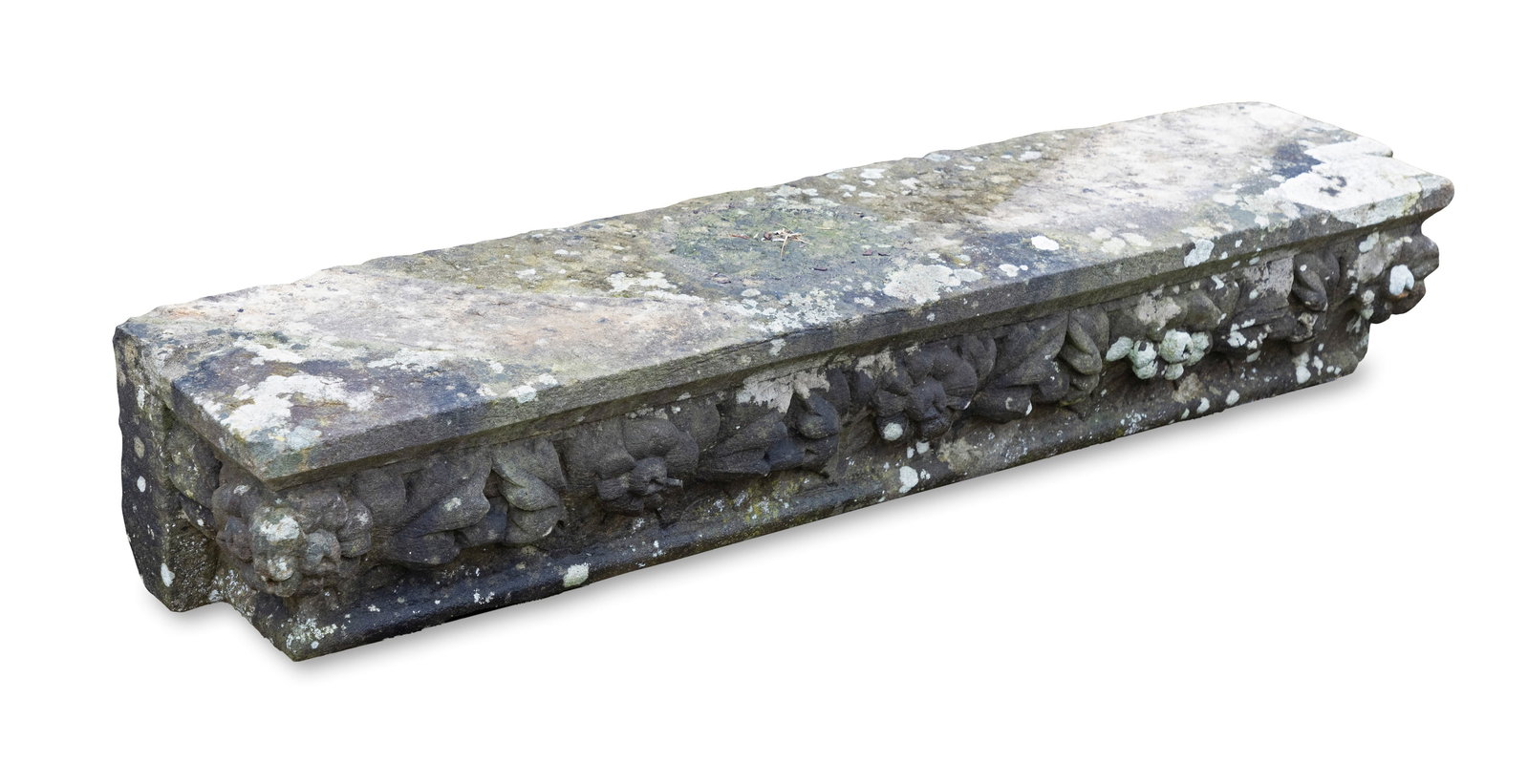 A CARVED STONE OVER-DOOR CAPITAL, 26cm high, 138cm wide, 33cm deep (1 of 5)