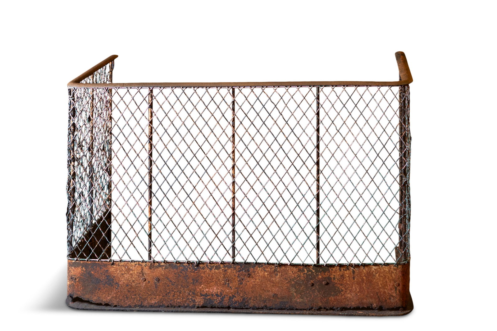 A REGENCY BRASS FRAMED WIREWORK NURSERY FENDER of typical bowfront form. 80cm high, 91cm wide, (1 of 1)
