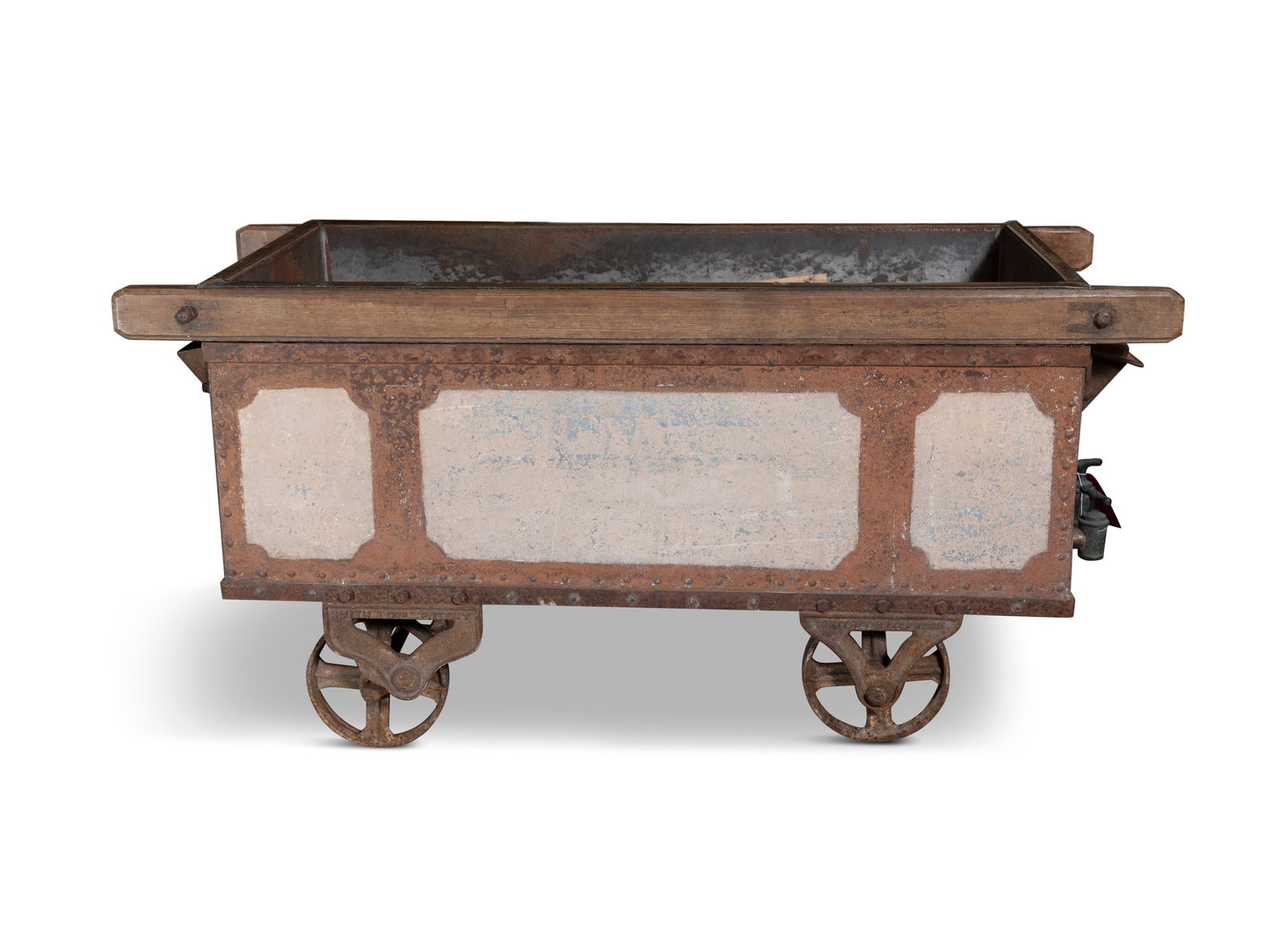 A FUEL CART BYW.H SMITH & CO. WHITECHURCH, SALOP (SHROPSHIRE), with cast iron base with wheels, (1 of 5)
