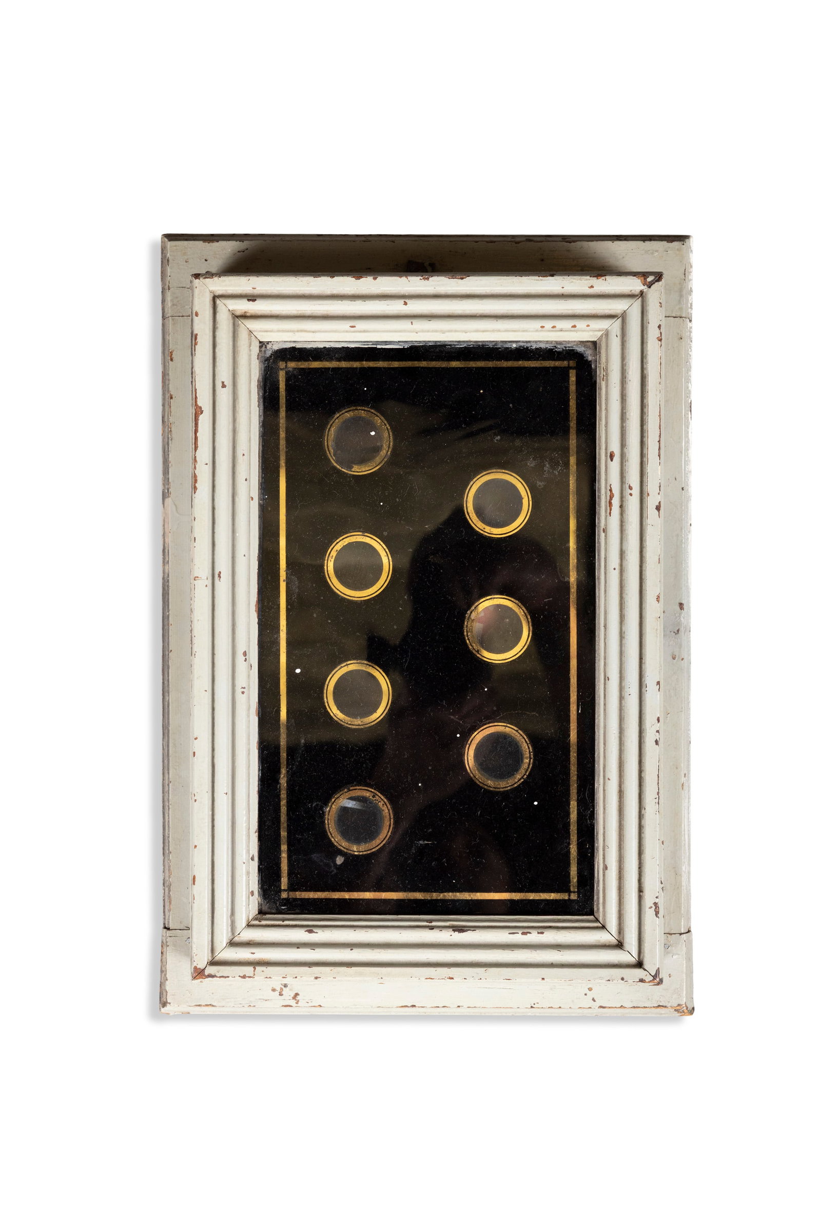 A PAINTED PINE FRAMED SERVANT'S BELL INDICATOR BOX, upright rectangular form, glazed panel with (1 of 2)
