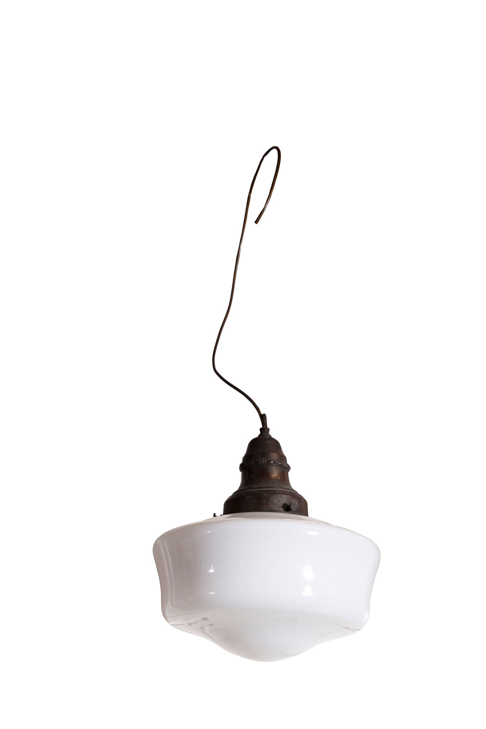 A PAIR OF GLASS CEILING LIGHTS with fluted glass bowls (1 of 2)