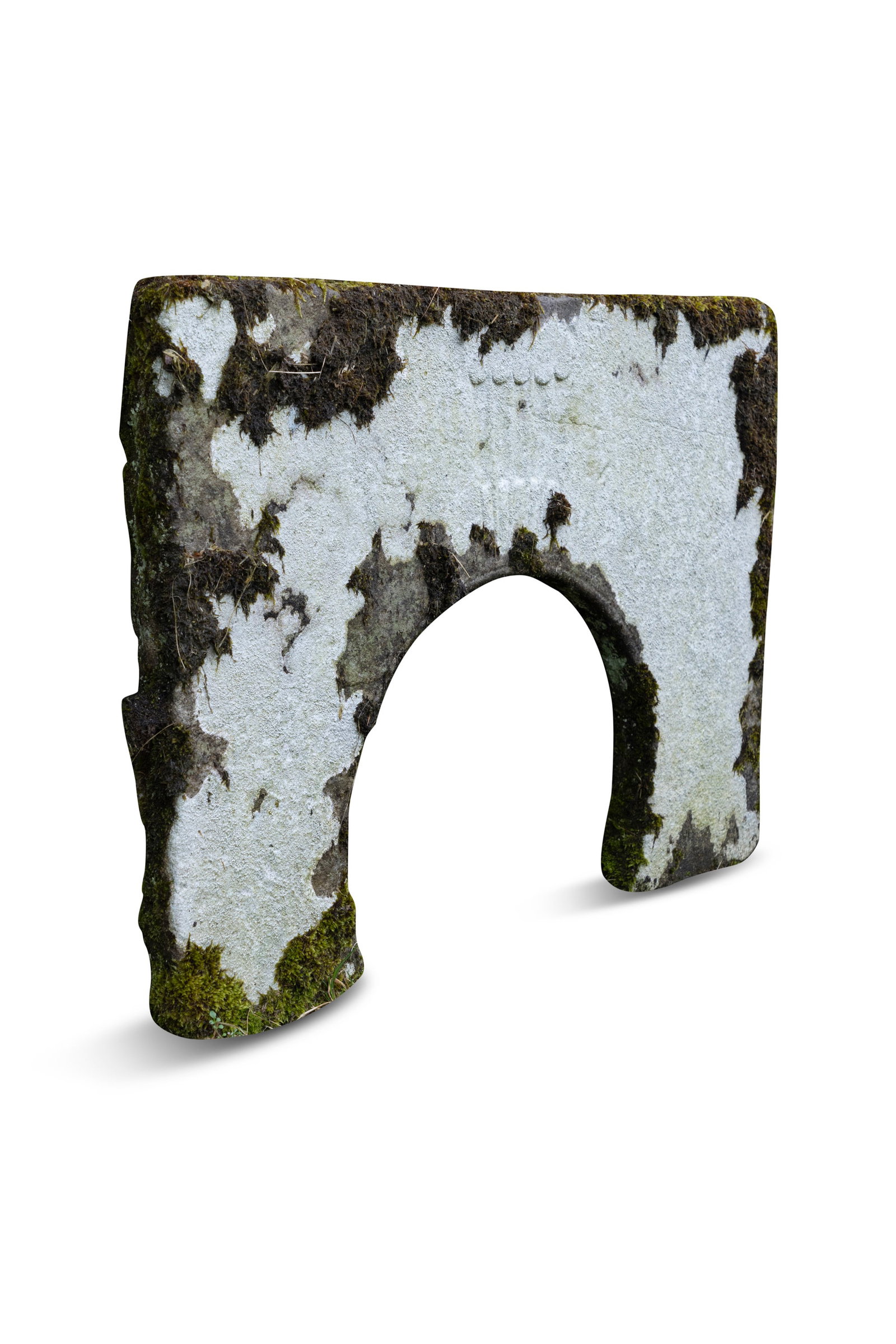 A SANDSTONE OVER-SECTION FOR A FIREPLACE, with central angular fluted pattern, 65cm high, 90cm (1 of 3)
