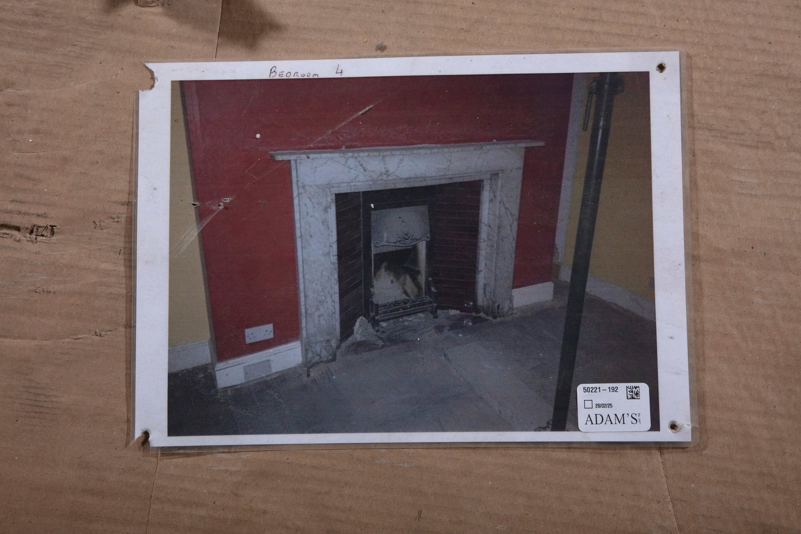A VARIEGATED WHITE MARBLE FIRE SURROUND, Disassembled (1 of 1)